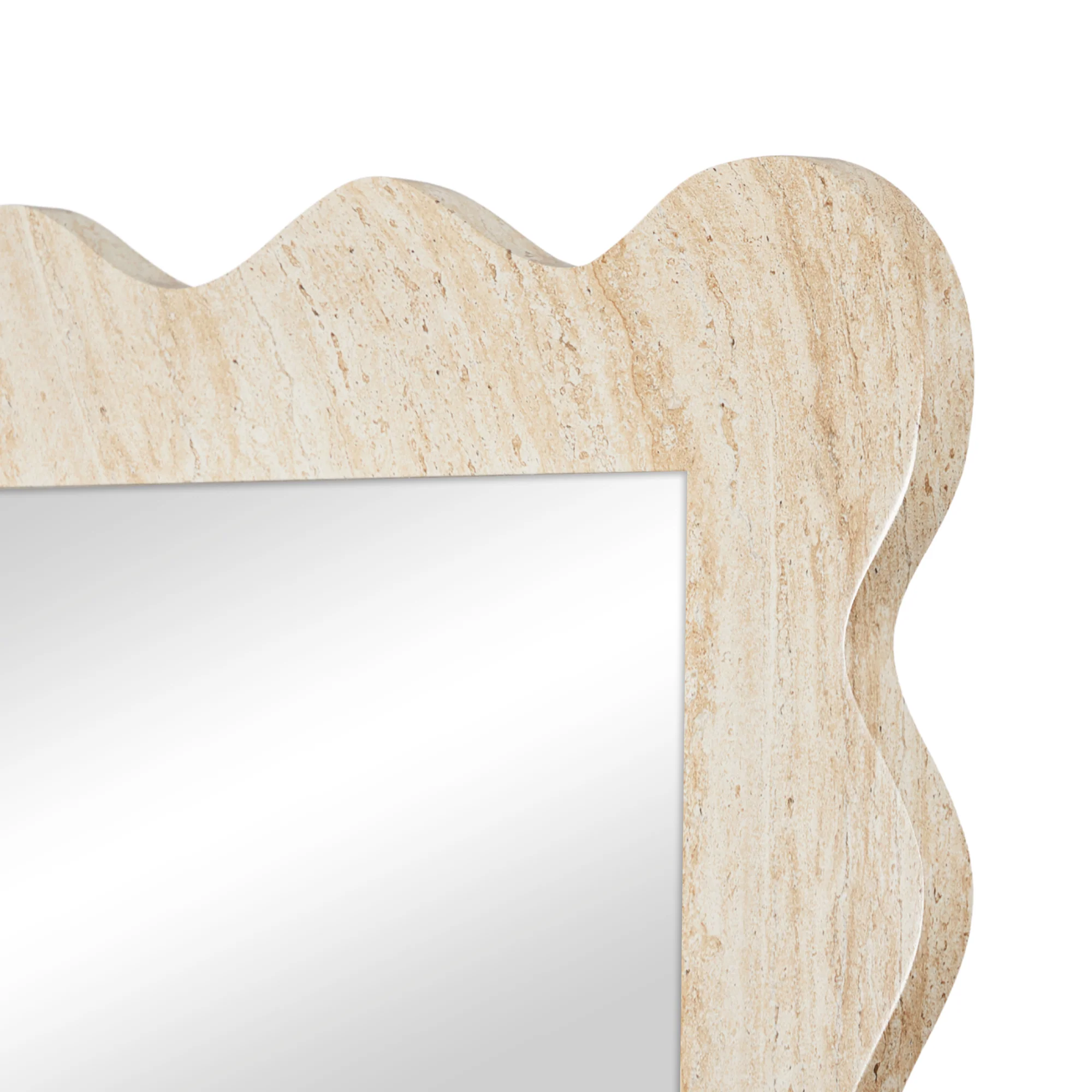 Sienna 180cm Wave Mirror Travertine Look - Image 8