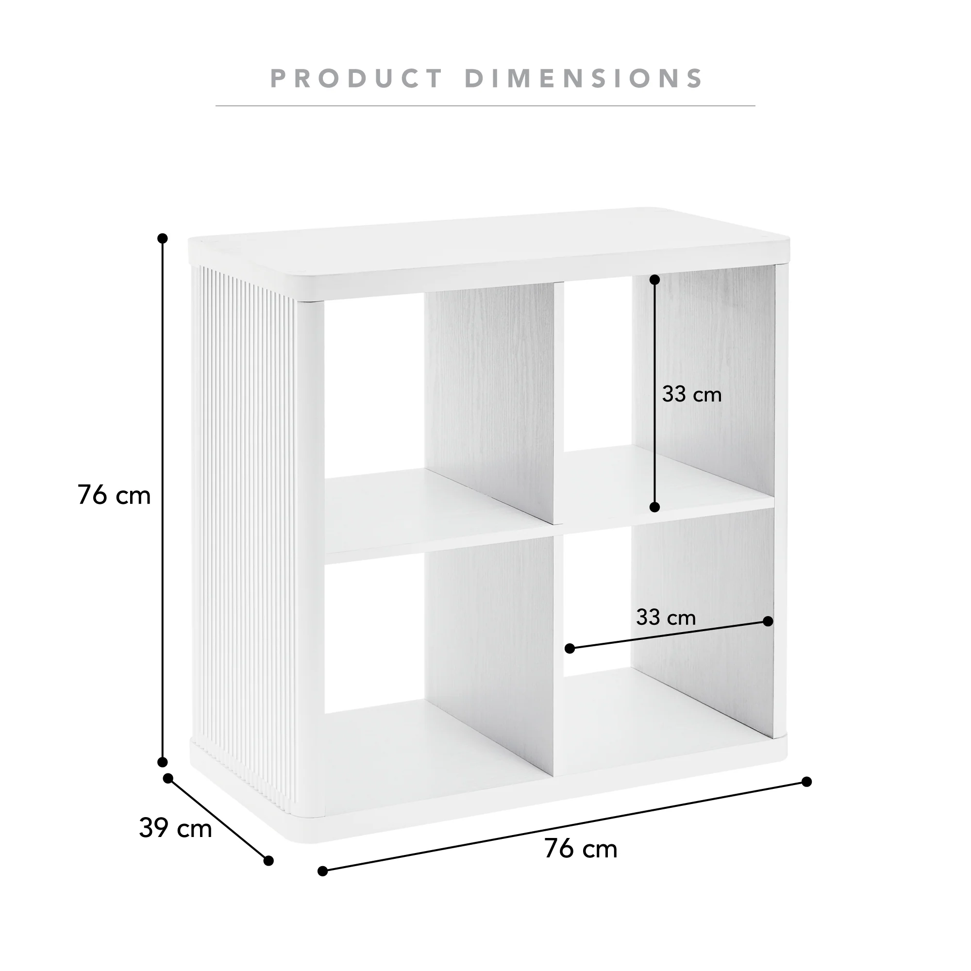 Sierra  4 Cube Shelf in White - Image 3