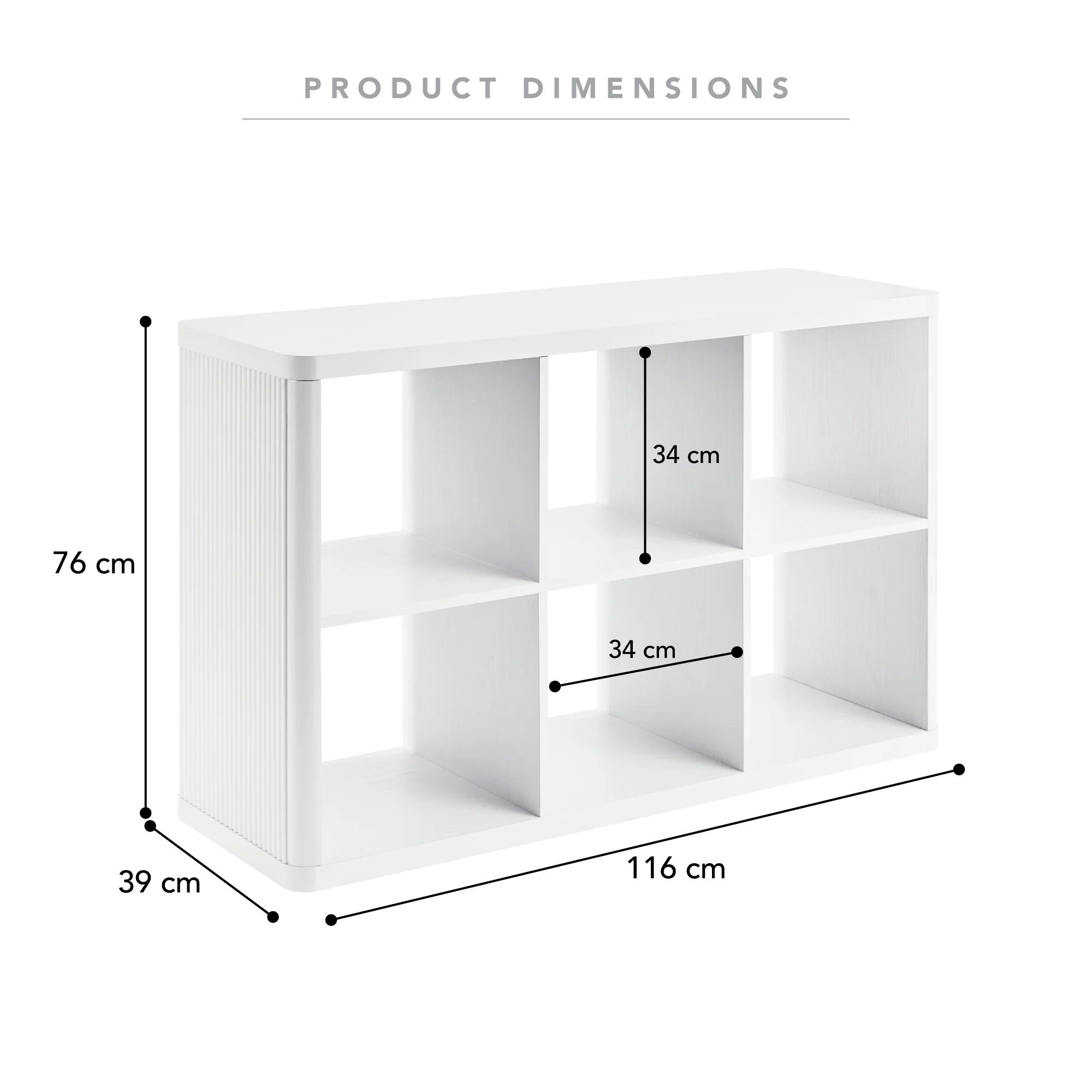 Sierra 6 Cube Shelf in White - Image 3