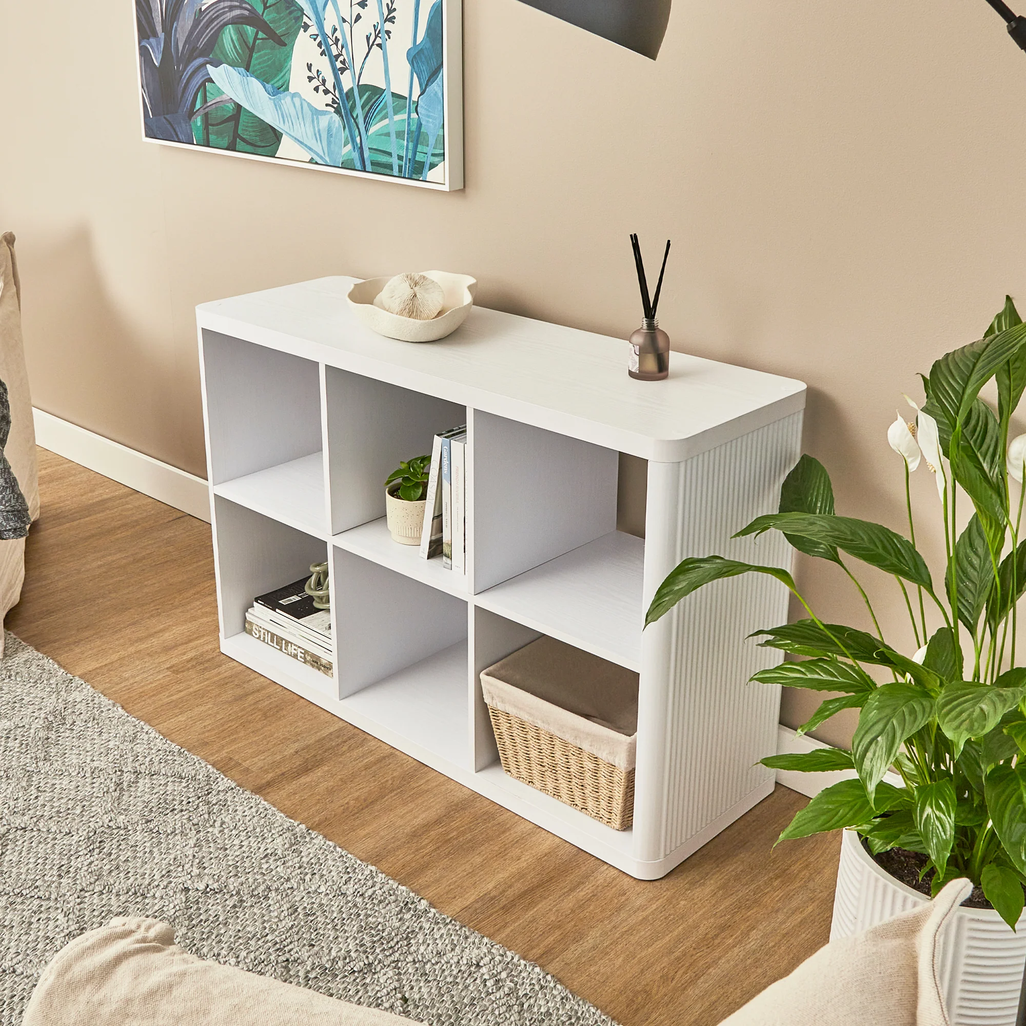 Sierra 6 Cube Shelf in White - Image 5