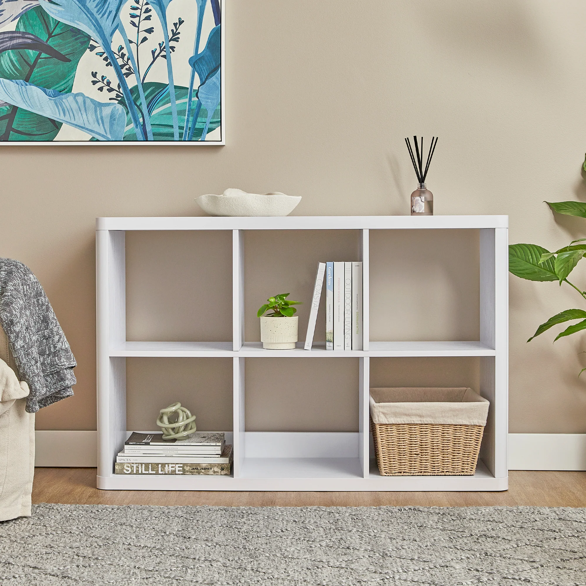 Sierra 6 Cube Shelf in White - Image 6