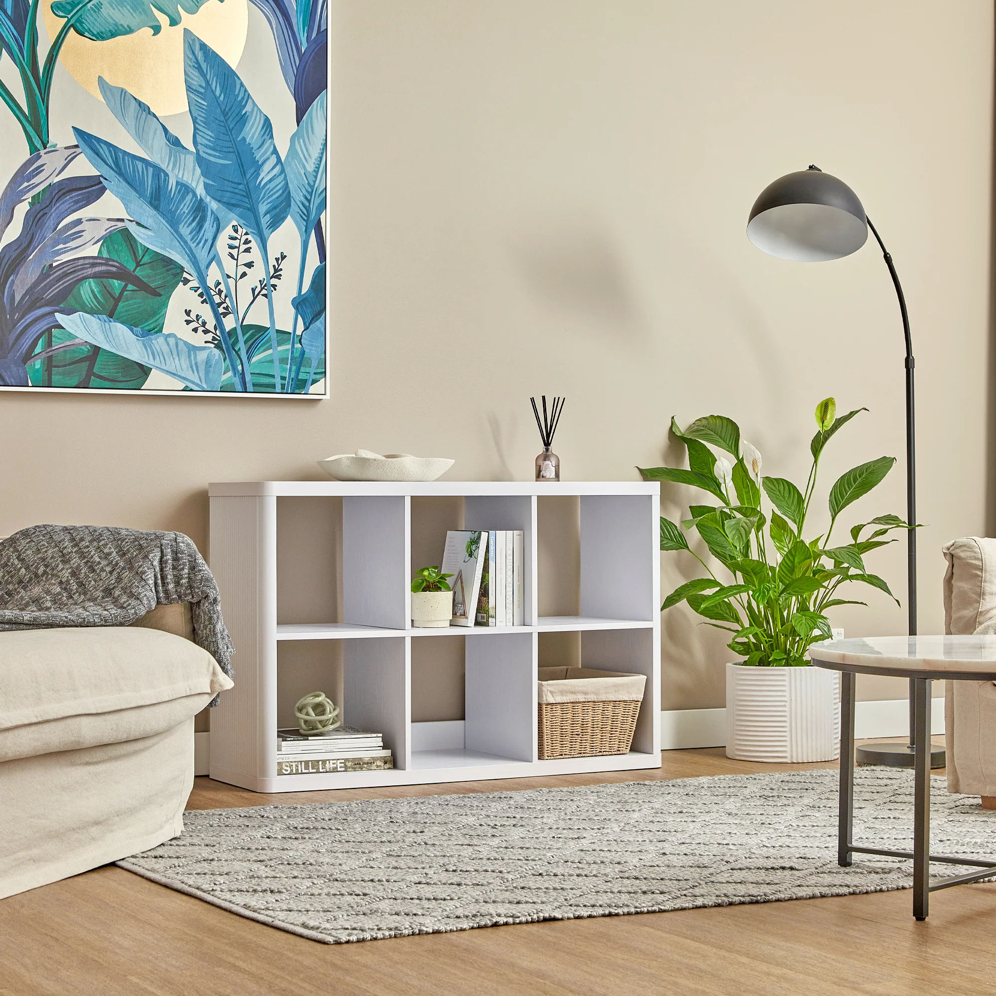 Sierra 6 Cube Shelf in White - Image 9