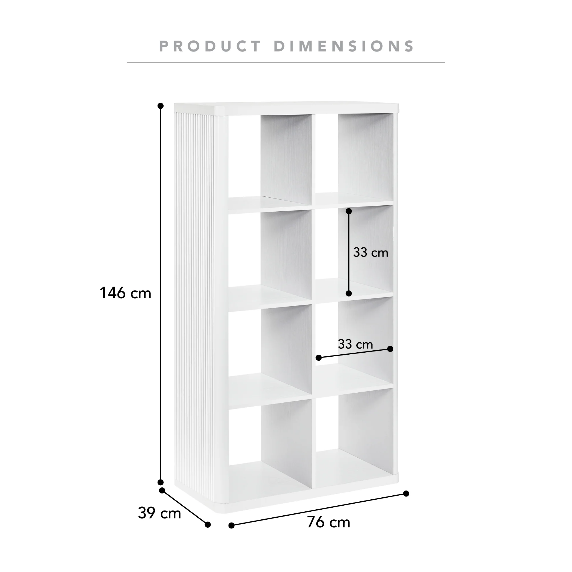 Sierra 8 Cube Shelf in White - Image 3
