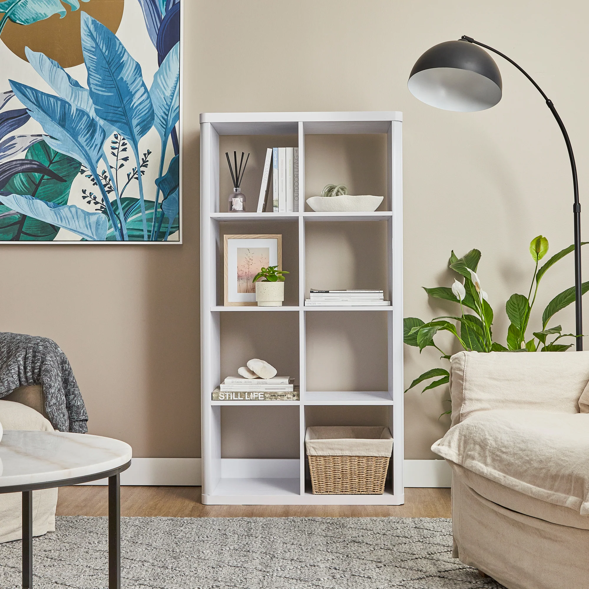 Sierra 8 Cube Shelf in White - Image 6