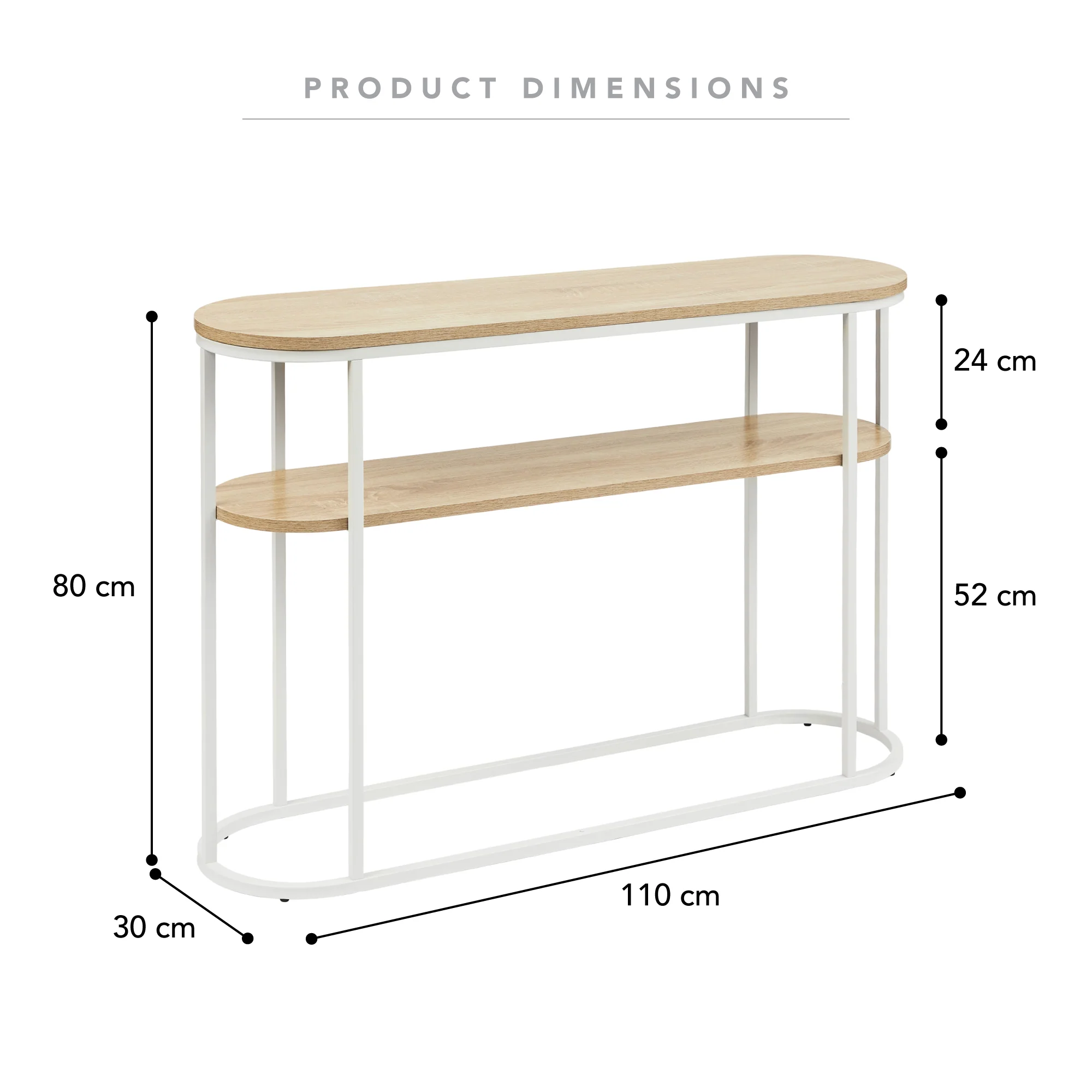Sonoma Console Table White (110cm) - Image 3