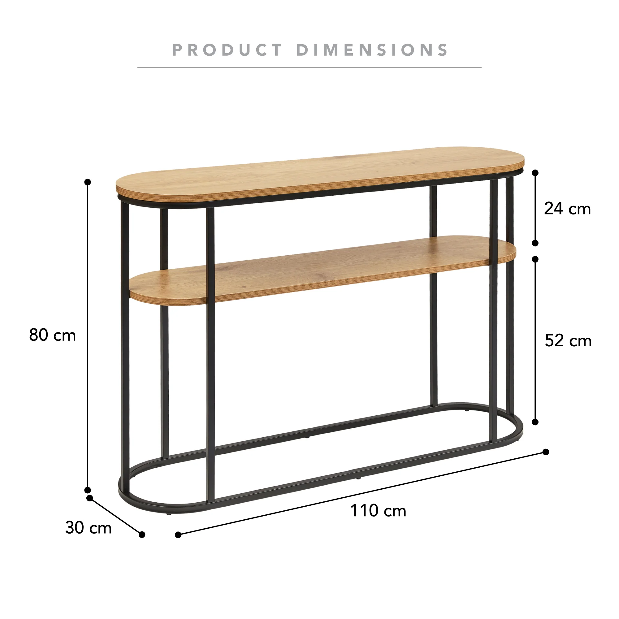 Sonoma Console Table Black (110cm) - Image 3