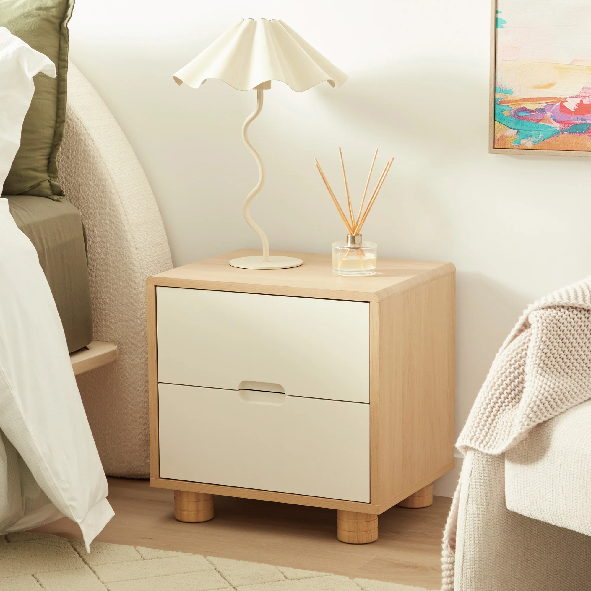 Sophie Bedside Table Oak (Set of 2) - Image 2