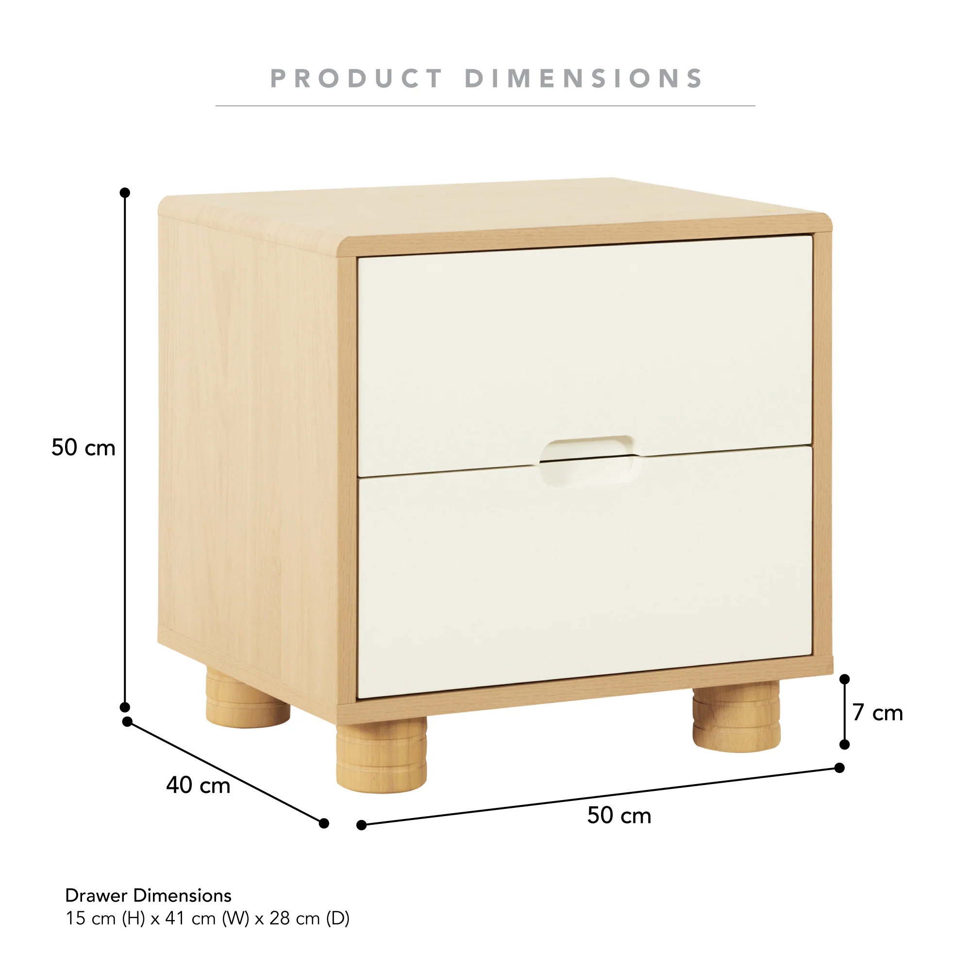 Sophie Bedside Table Oak (Set of 2) - Image 3