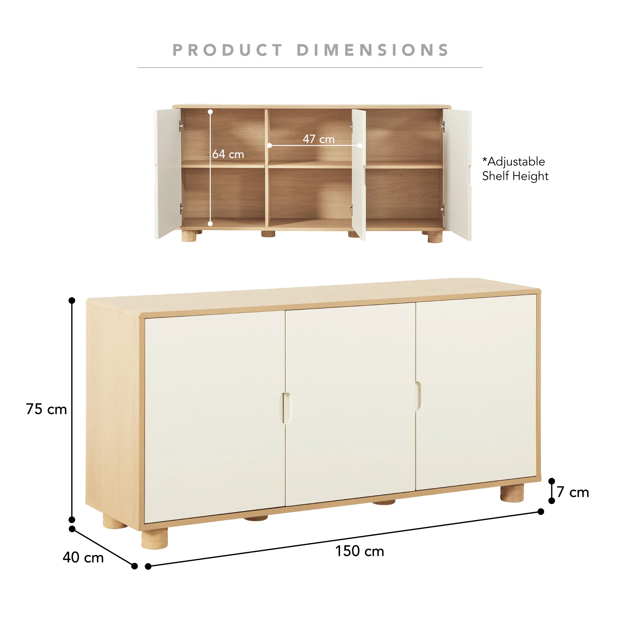 Sophie Buffet Oak (150cm) - Image 3