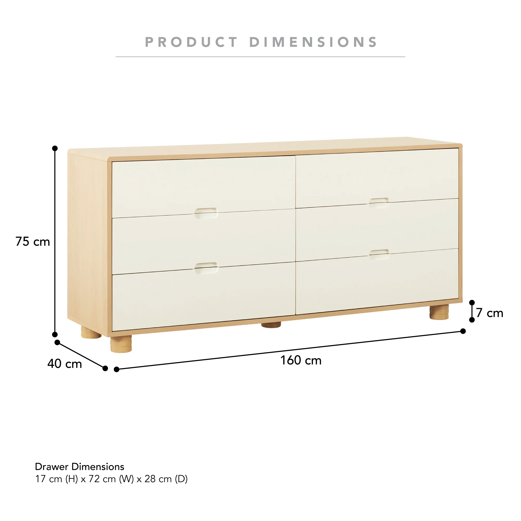 Sophie Chest of 6 Drawers Oak - Image 3