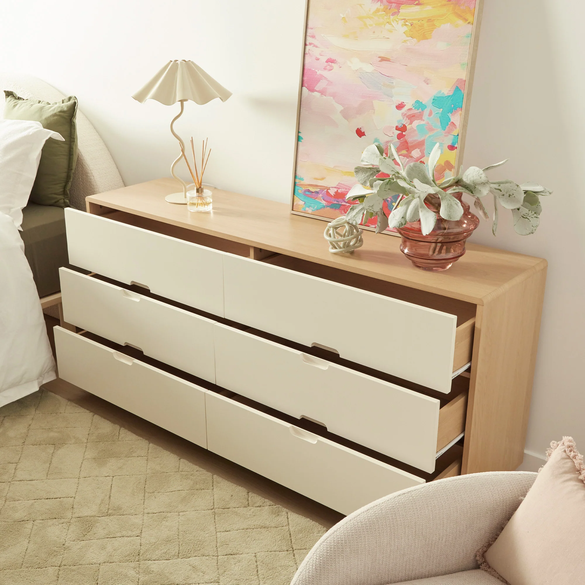 Sophie Chest of 6 Drawers Oak - Image 6