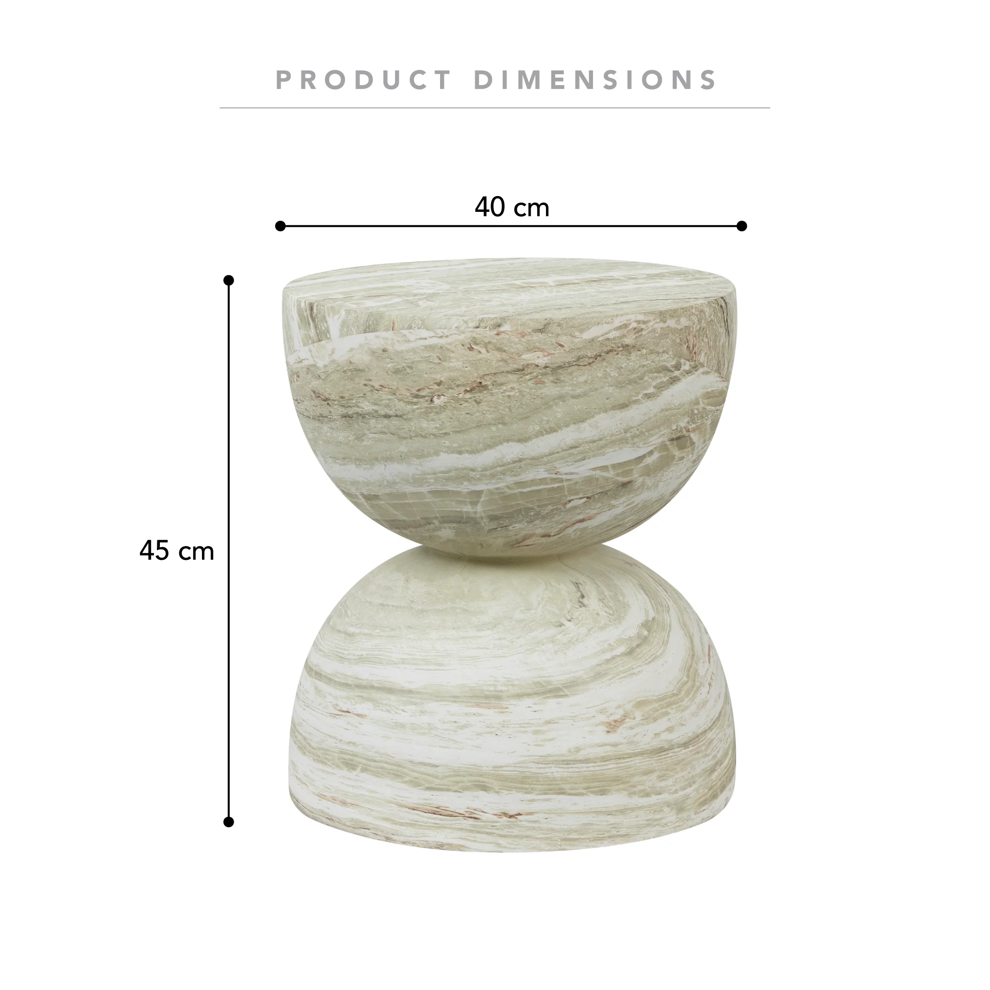 Stella MgO Side Table Green Marble Look - Image 3