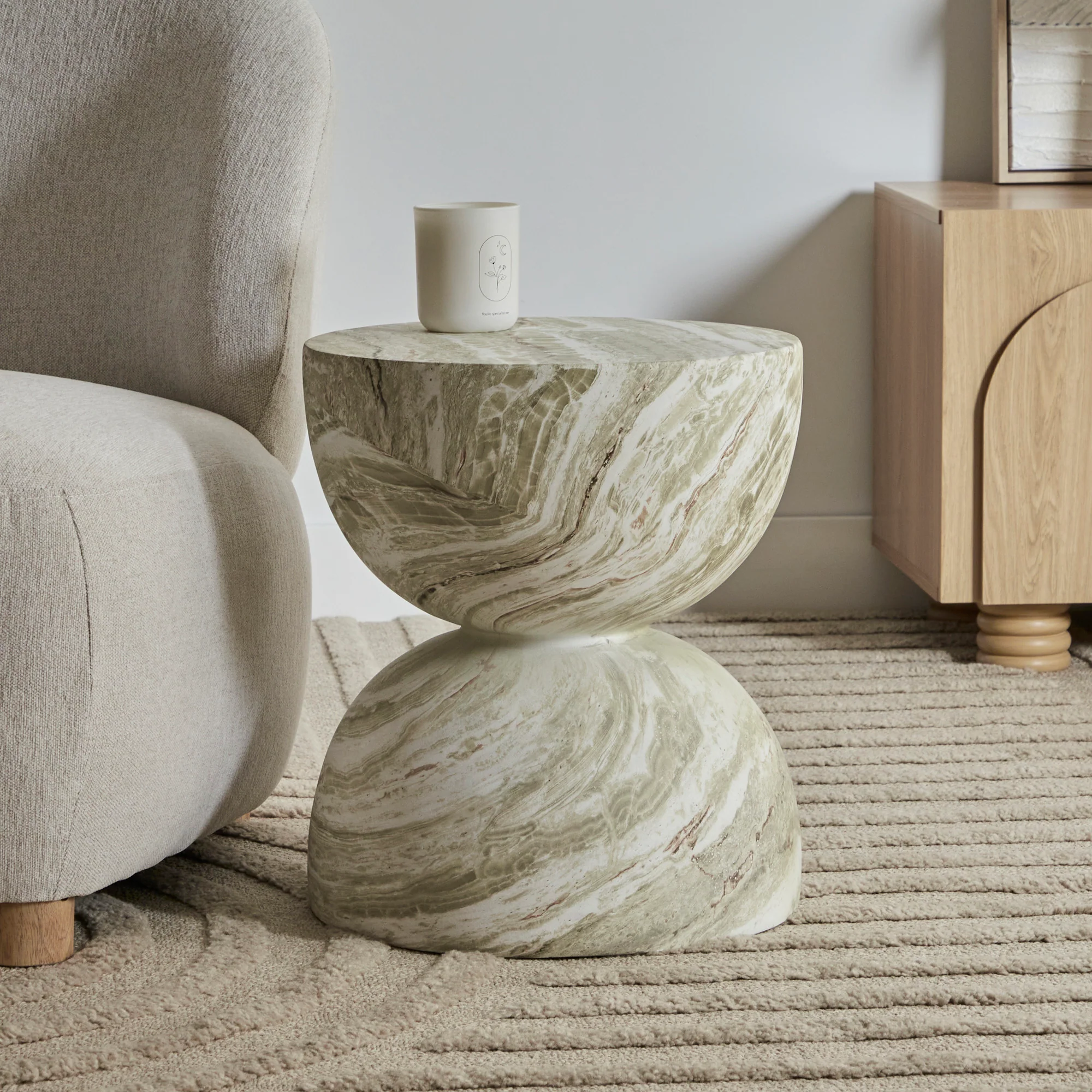 Stella MgO Side Table Green Marble Look - Image 7