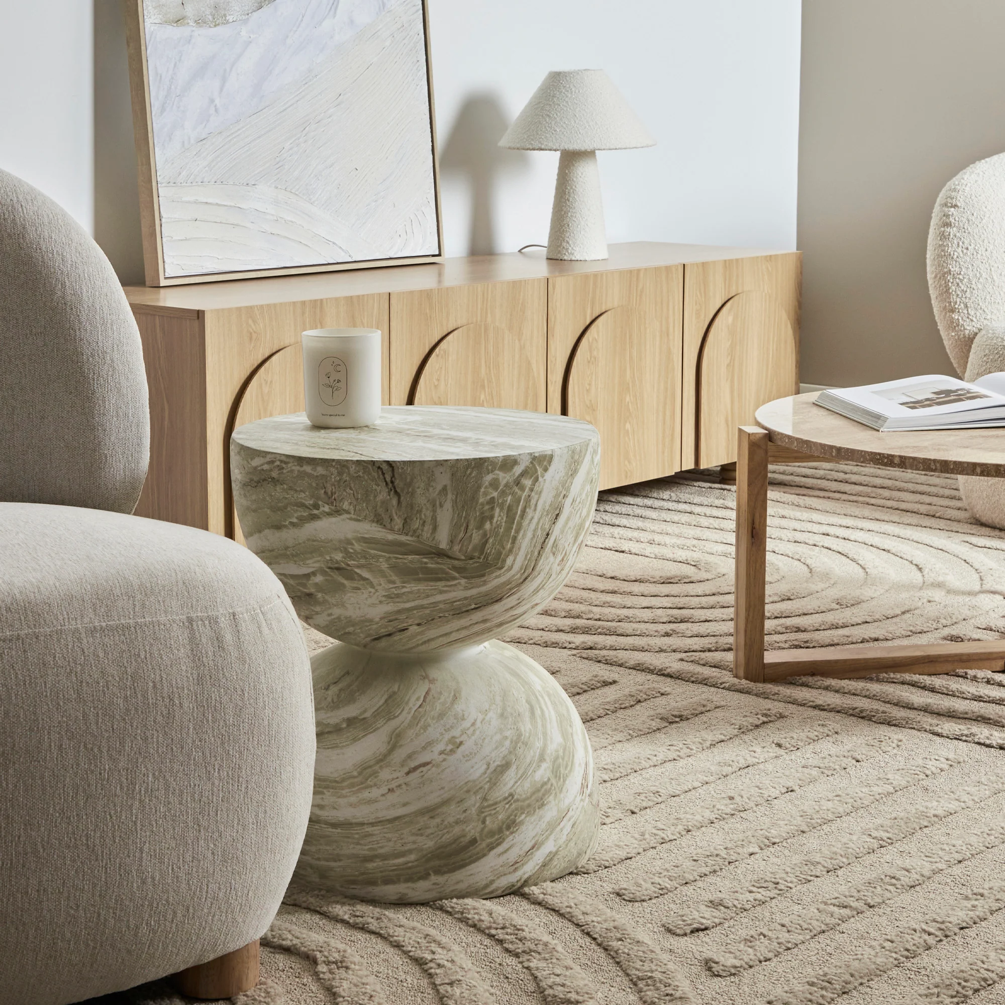 Stella MgO Side Table Green Marble Look - Image 8