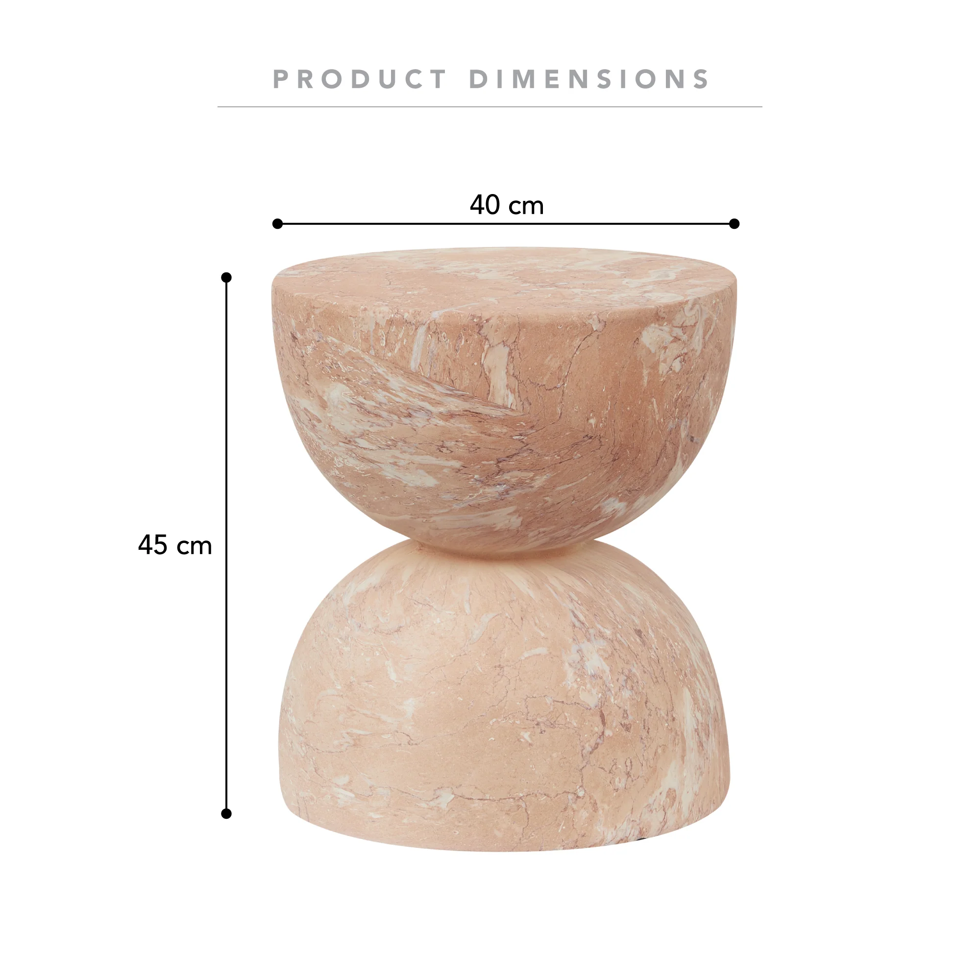 Stella MgO Side Table Tea Rose Marble Look - Image 3