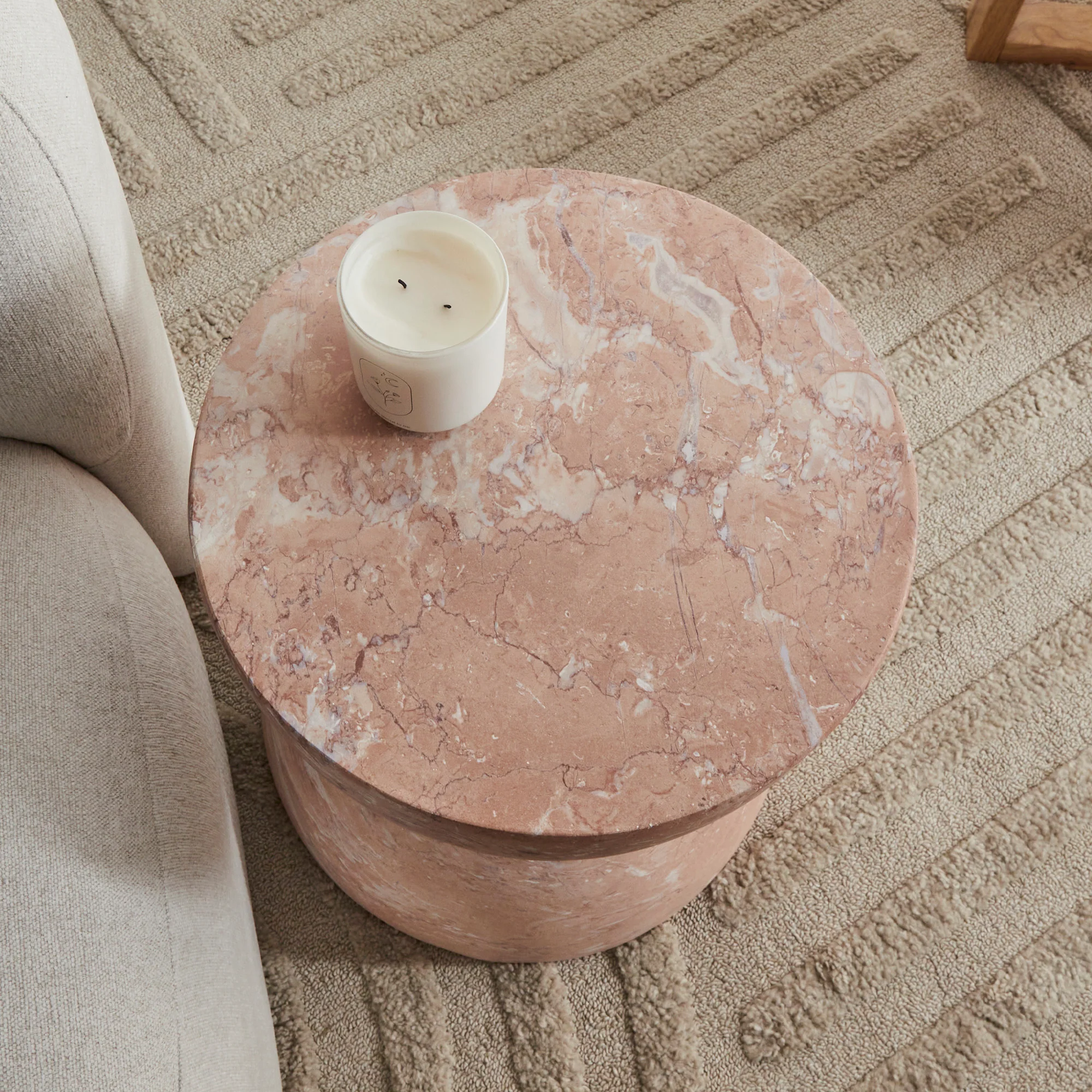 Stella MgO Side Table Tea Rose Marble Look - Image 4