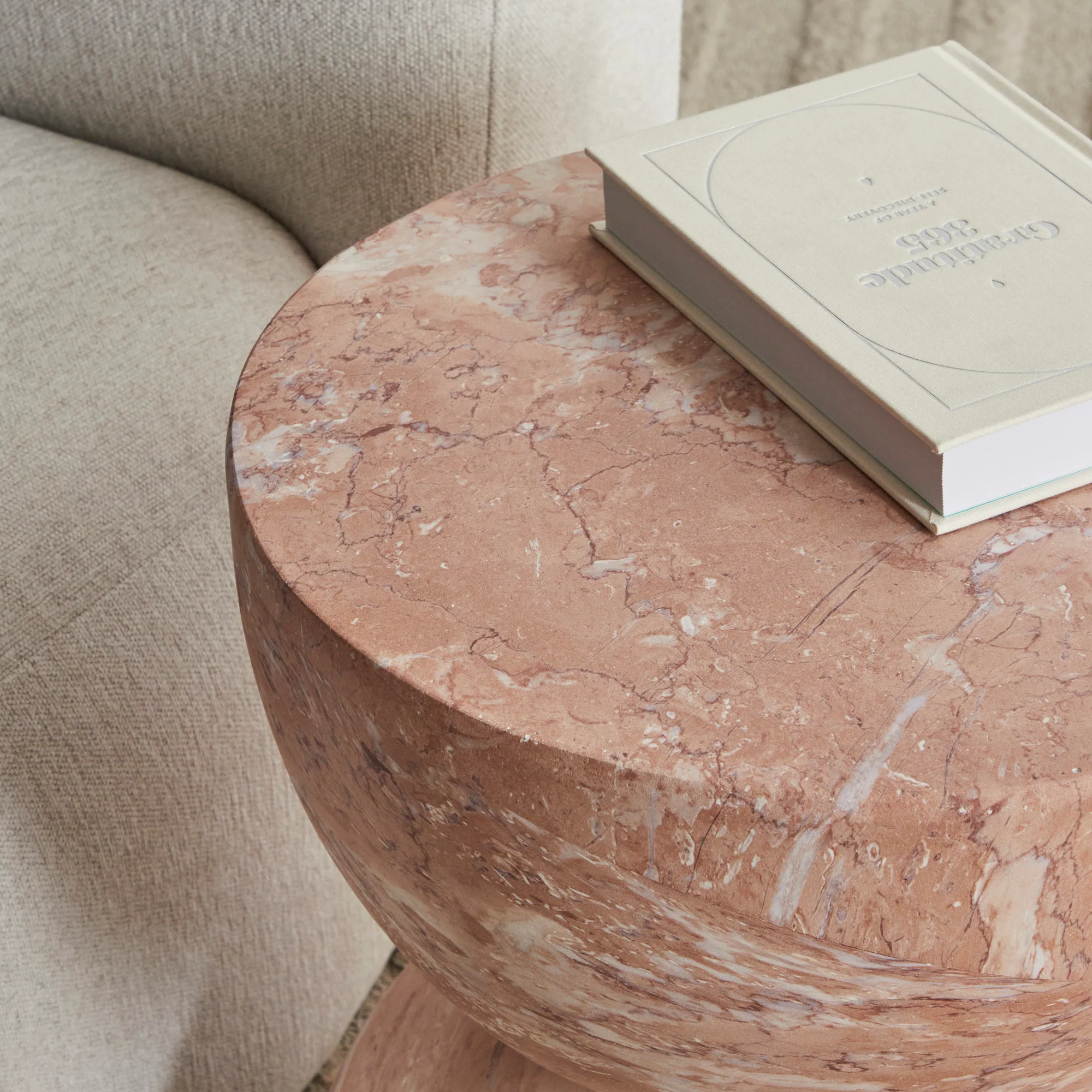 Stella MgO Side Table Tea Rose Marble Look - Image 5