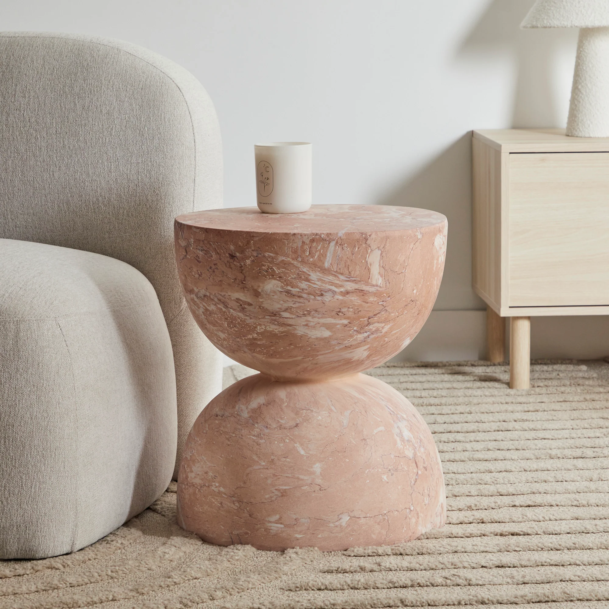 Stella MgO Side Table Tea Rose Marble Look - Image 7