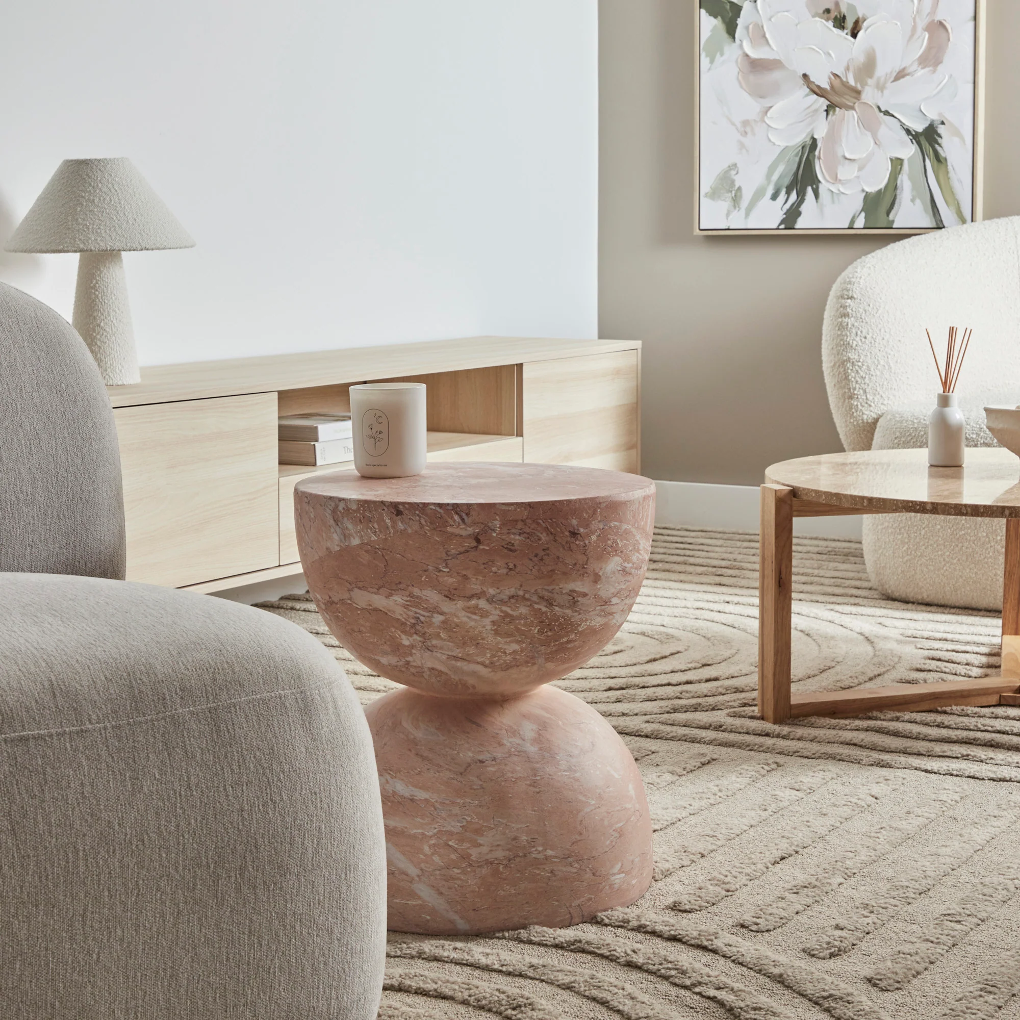 Stella MgO Side Table Tea Rose Marble Look - Image 8