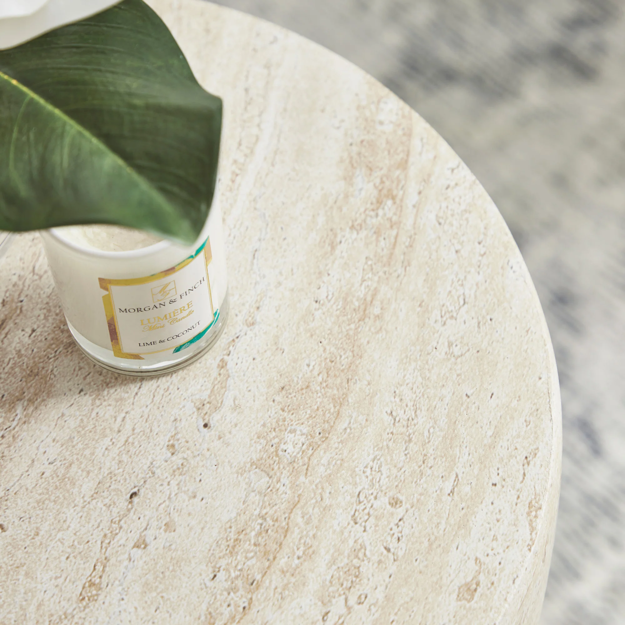 Stella Side Table Travertine Look - Image 5