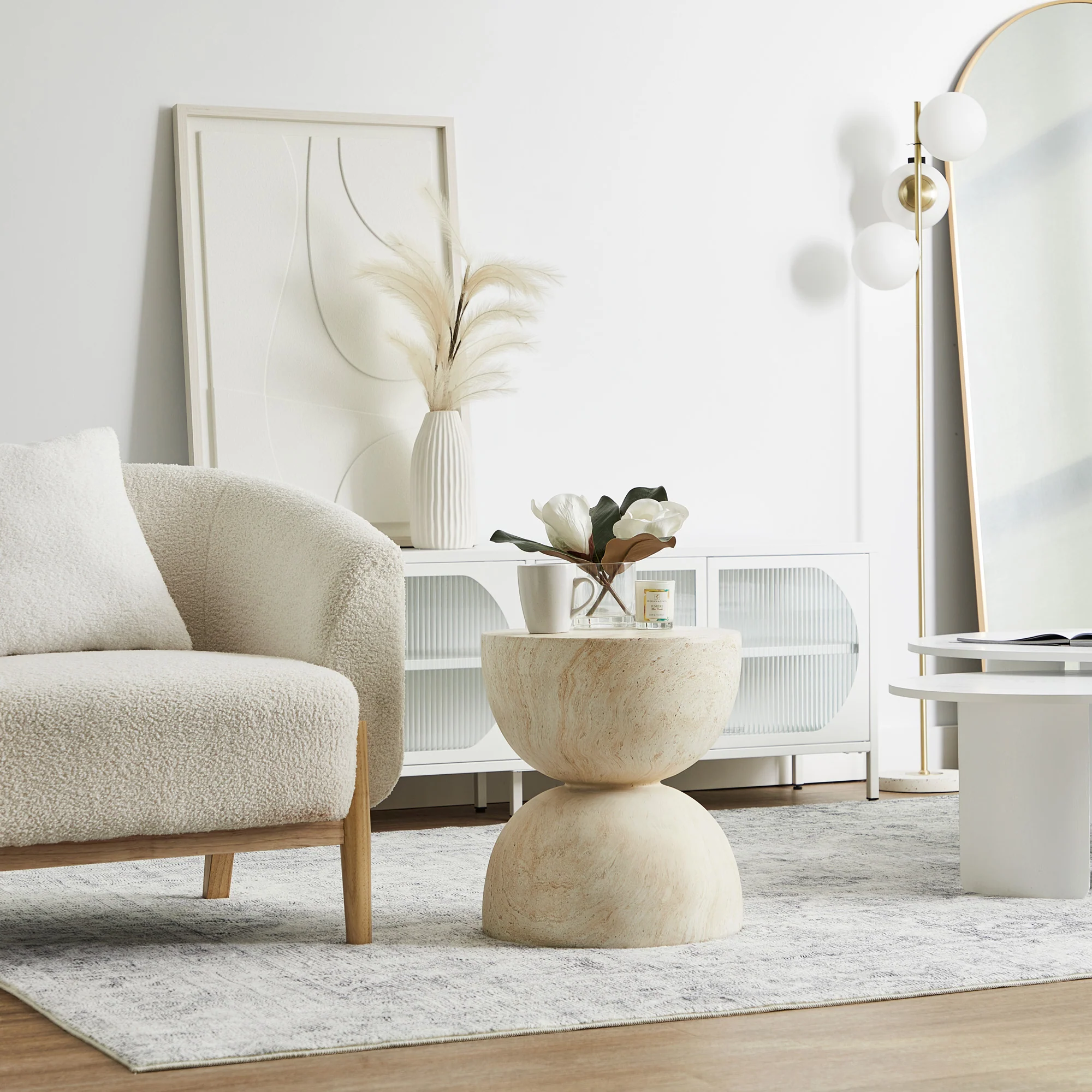 Stella Side Table Travertine Look - Image 9