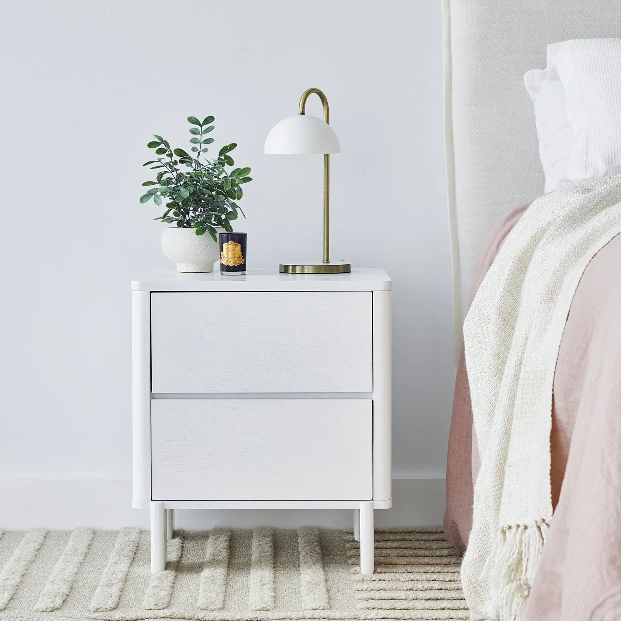 Taupo Bedside Table White - Image 7