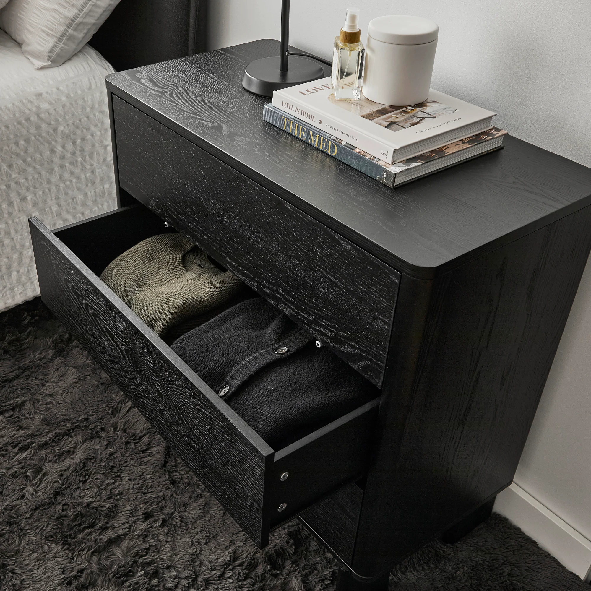 Taupo Chest of 3 Drawers Black - Image 5