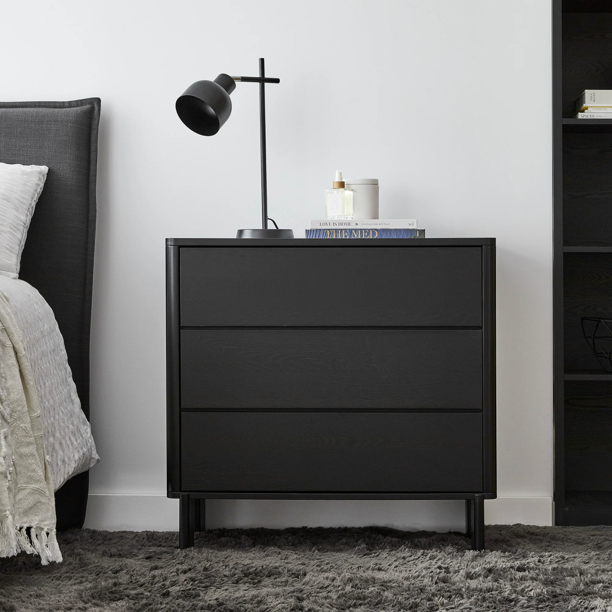 Taupo Chest of 3 Drawers Black - Image 6