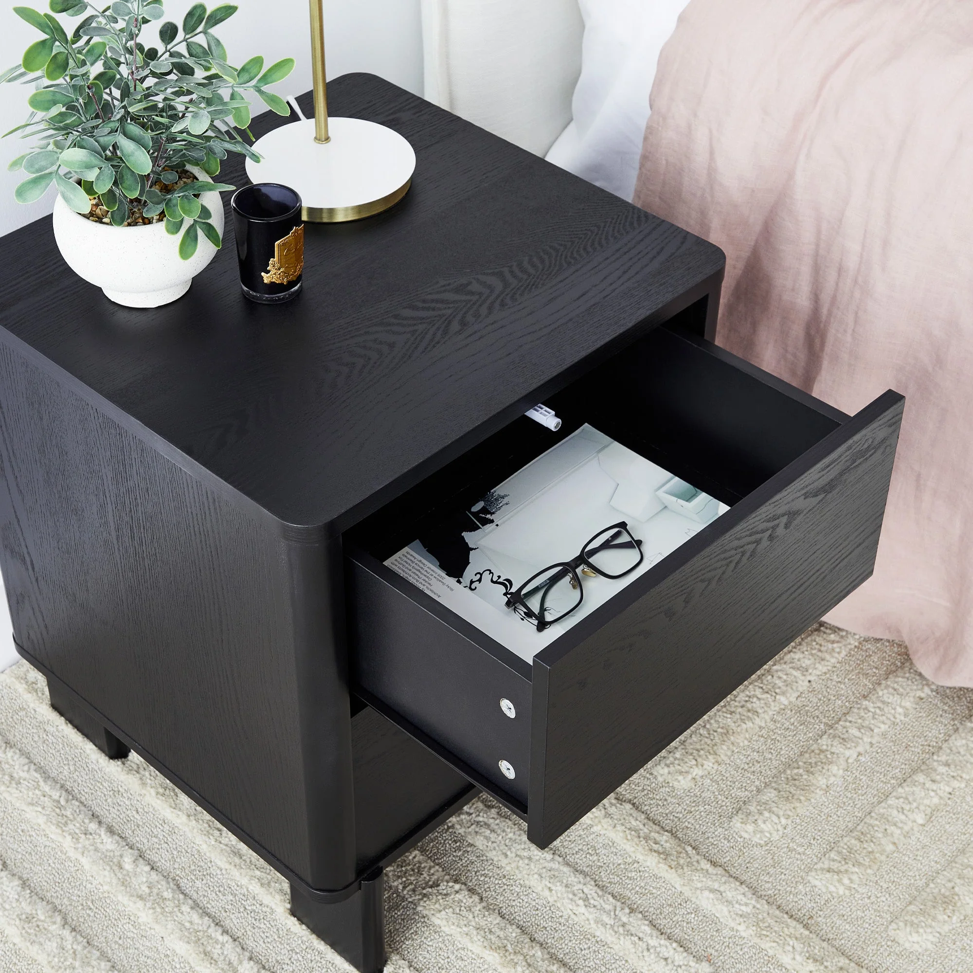 Taupo Bedside Table Black - Image 5