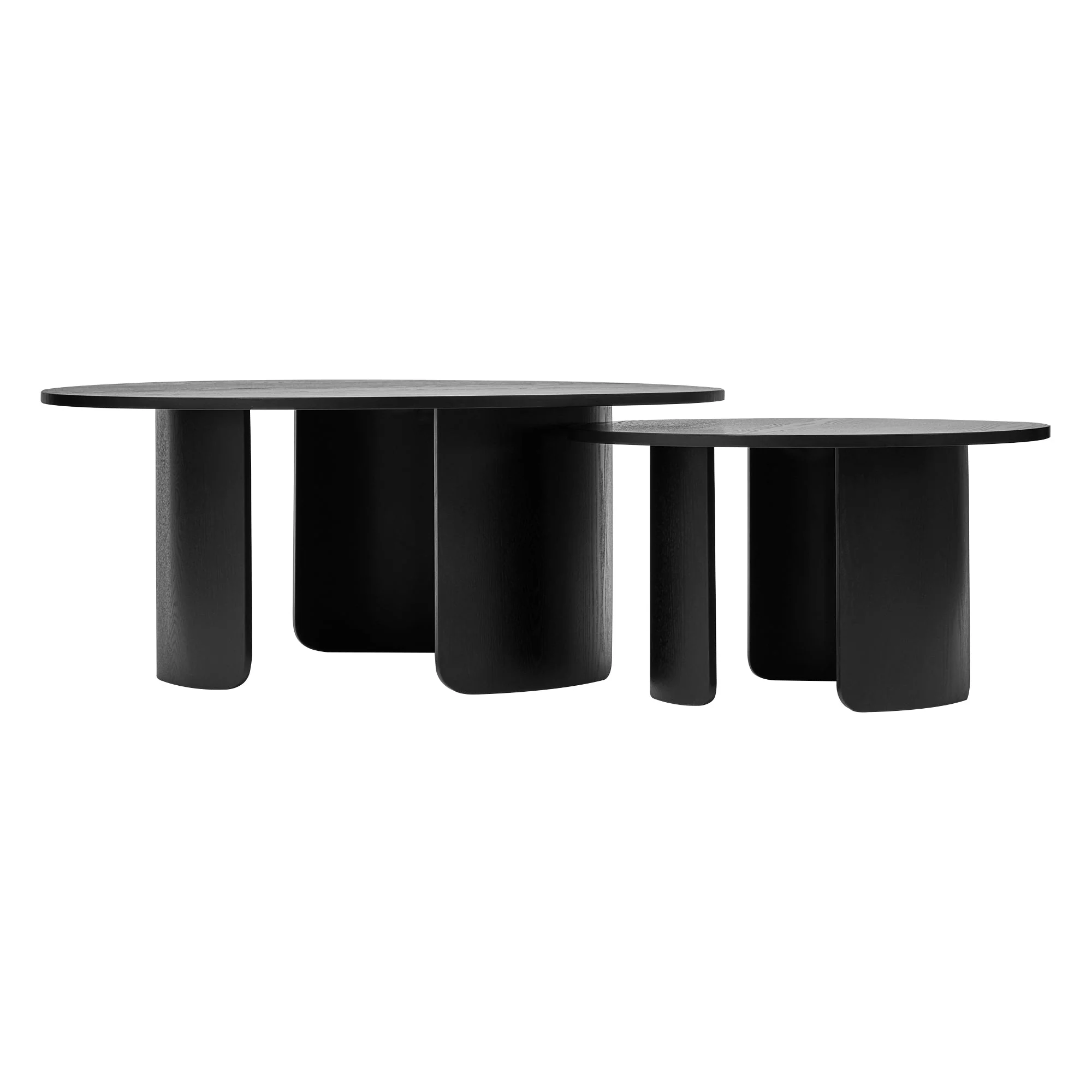 Taupo Coffee Tables Set of 2 Curved Legs Black - Image 7