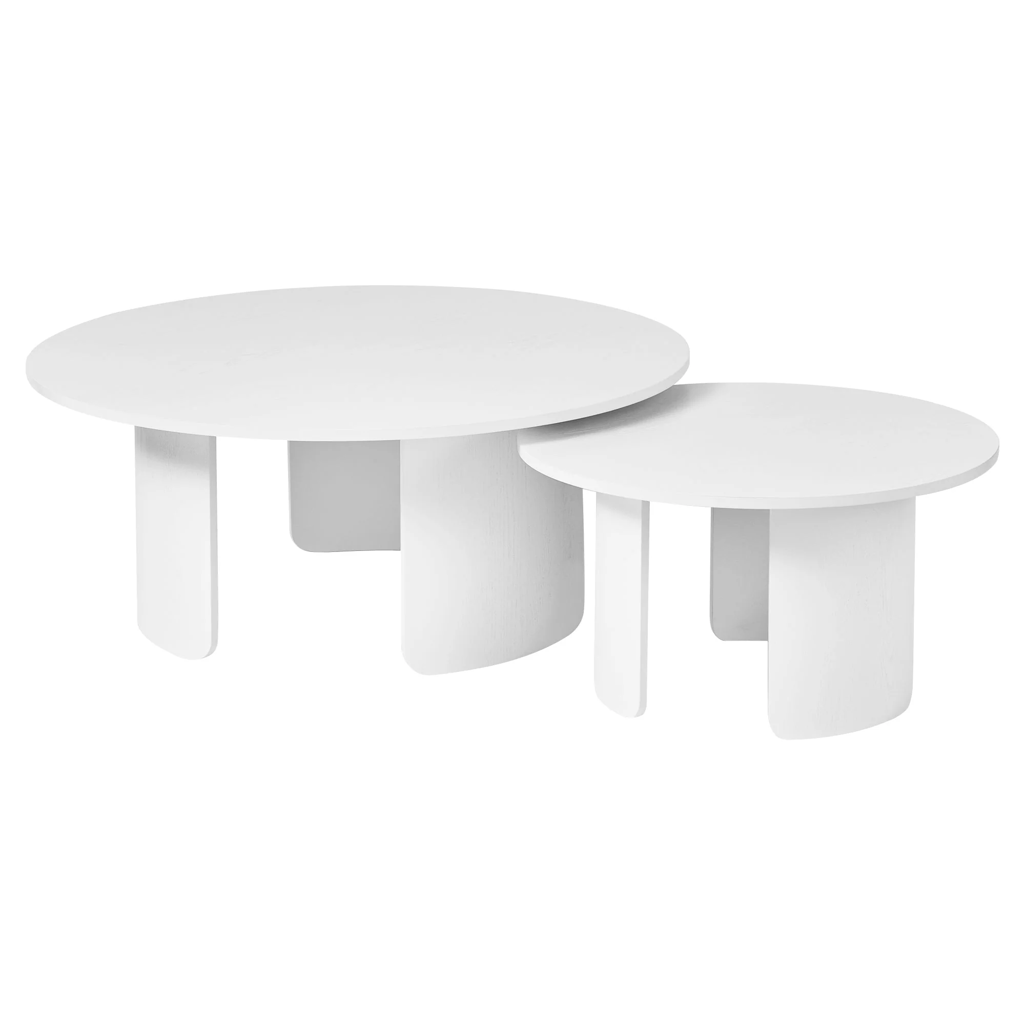Taupo Coffee Tables Set of 2 Curved Legs White - Image 9