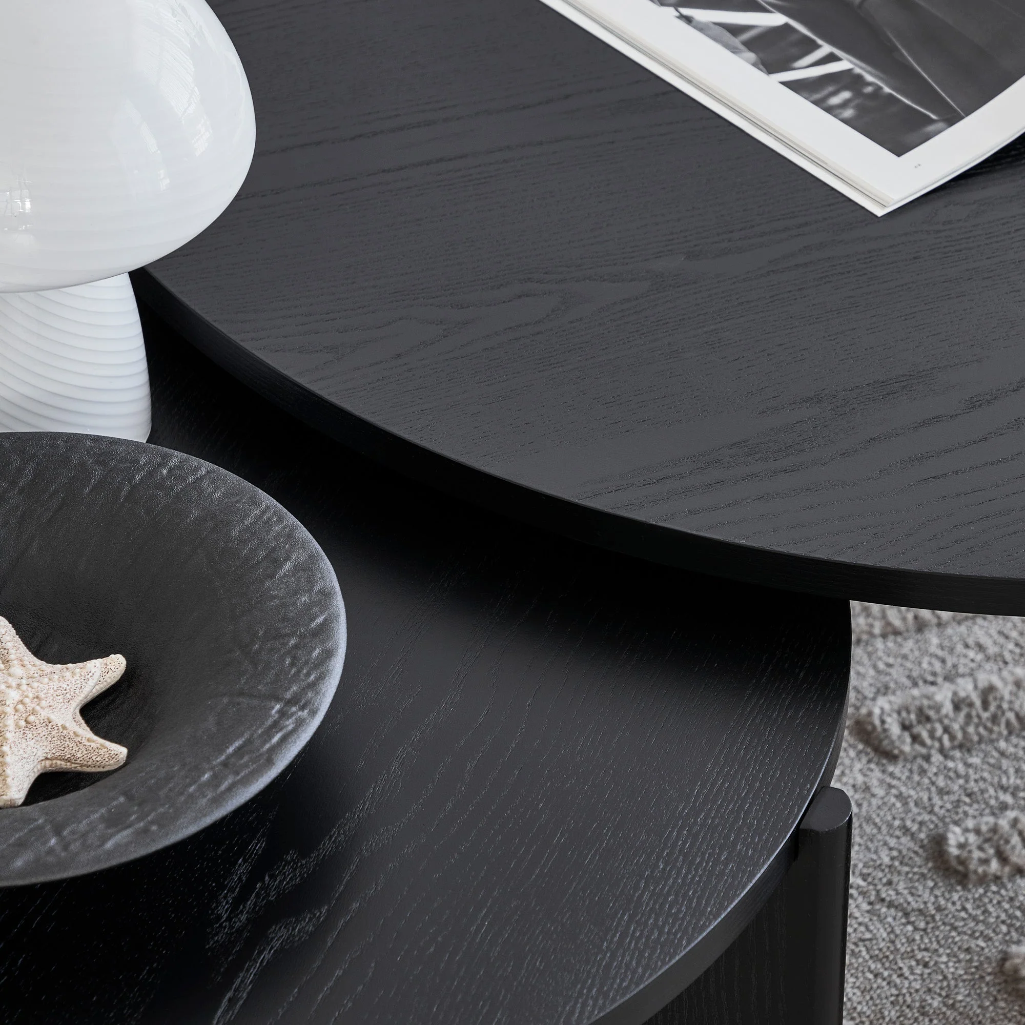 Taupo Coffee Tables Set of 2 Straight Legs Black - Image 5