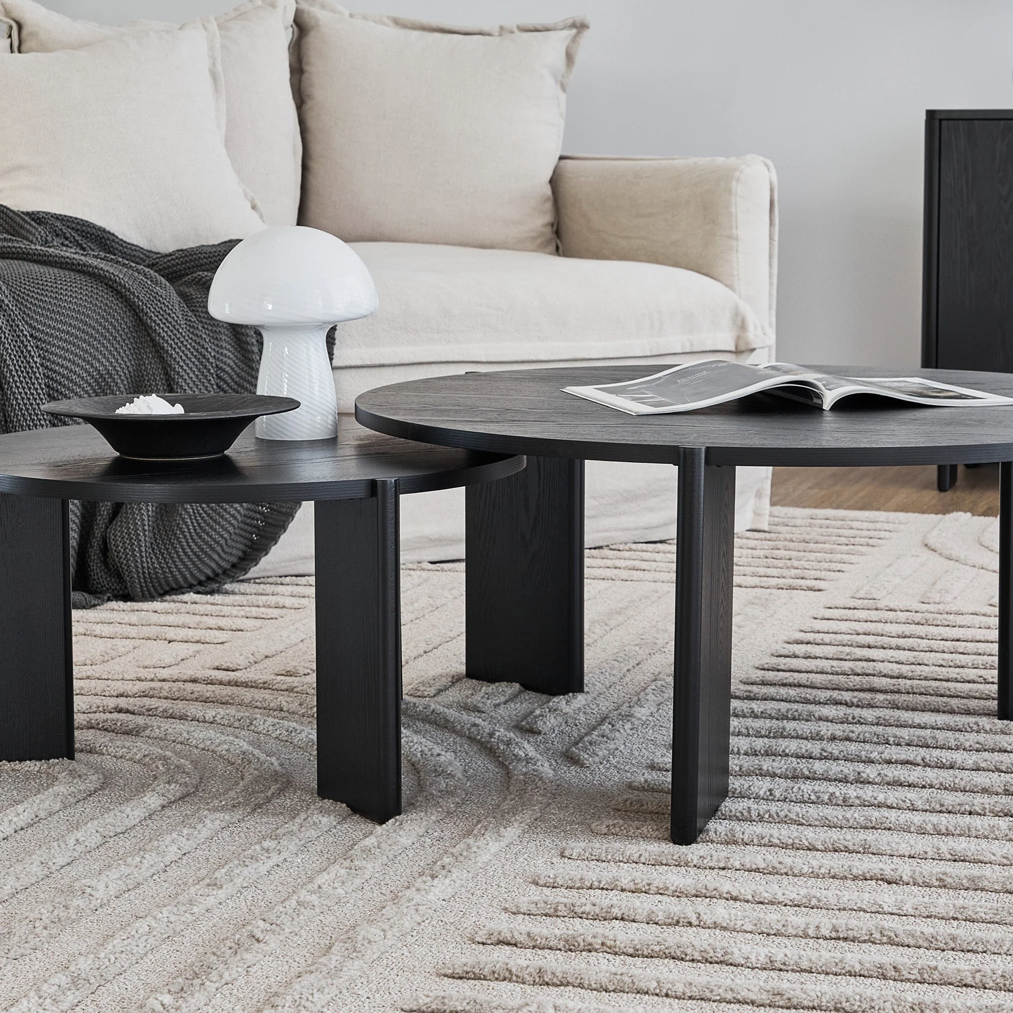 Taupo Coffee Tables Set of 2 Straight Legs Black - Image 6