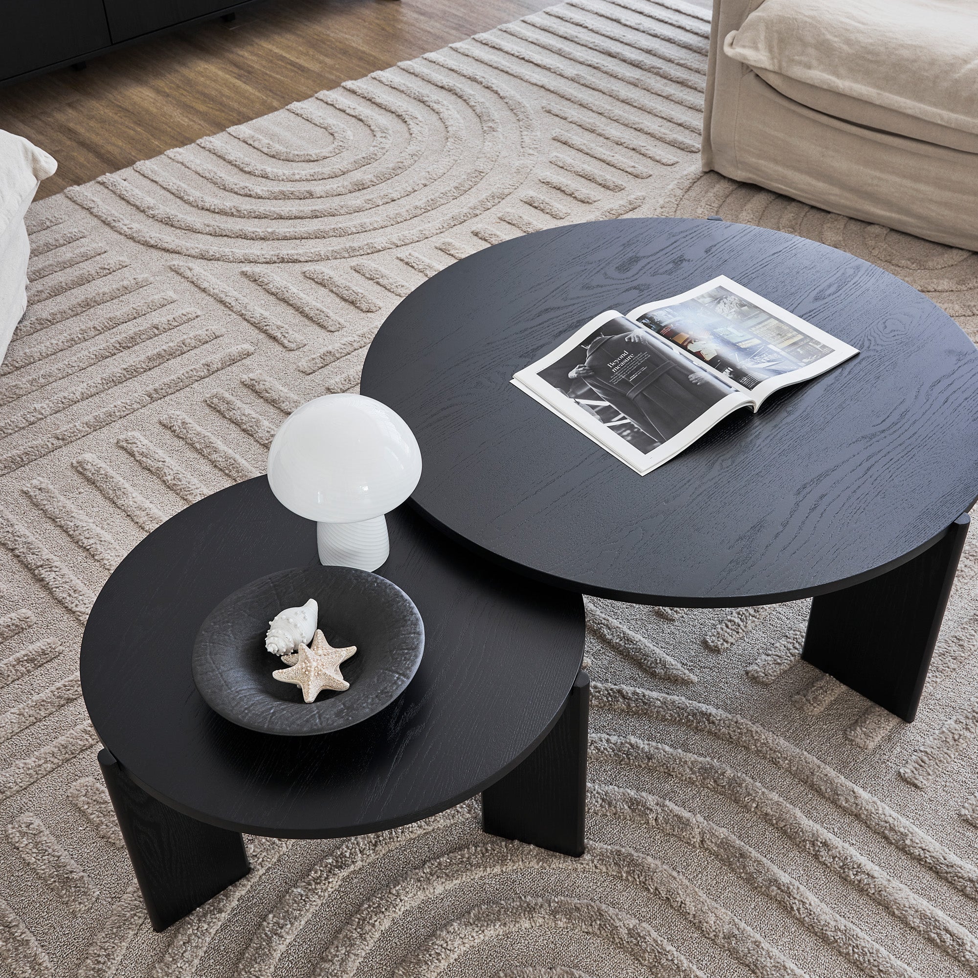 Taupo Coffee Tables Set of 2 Straight Legs Black - Image 7