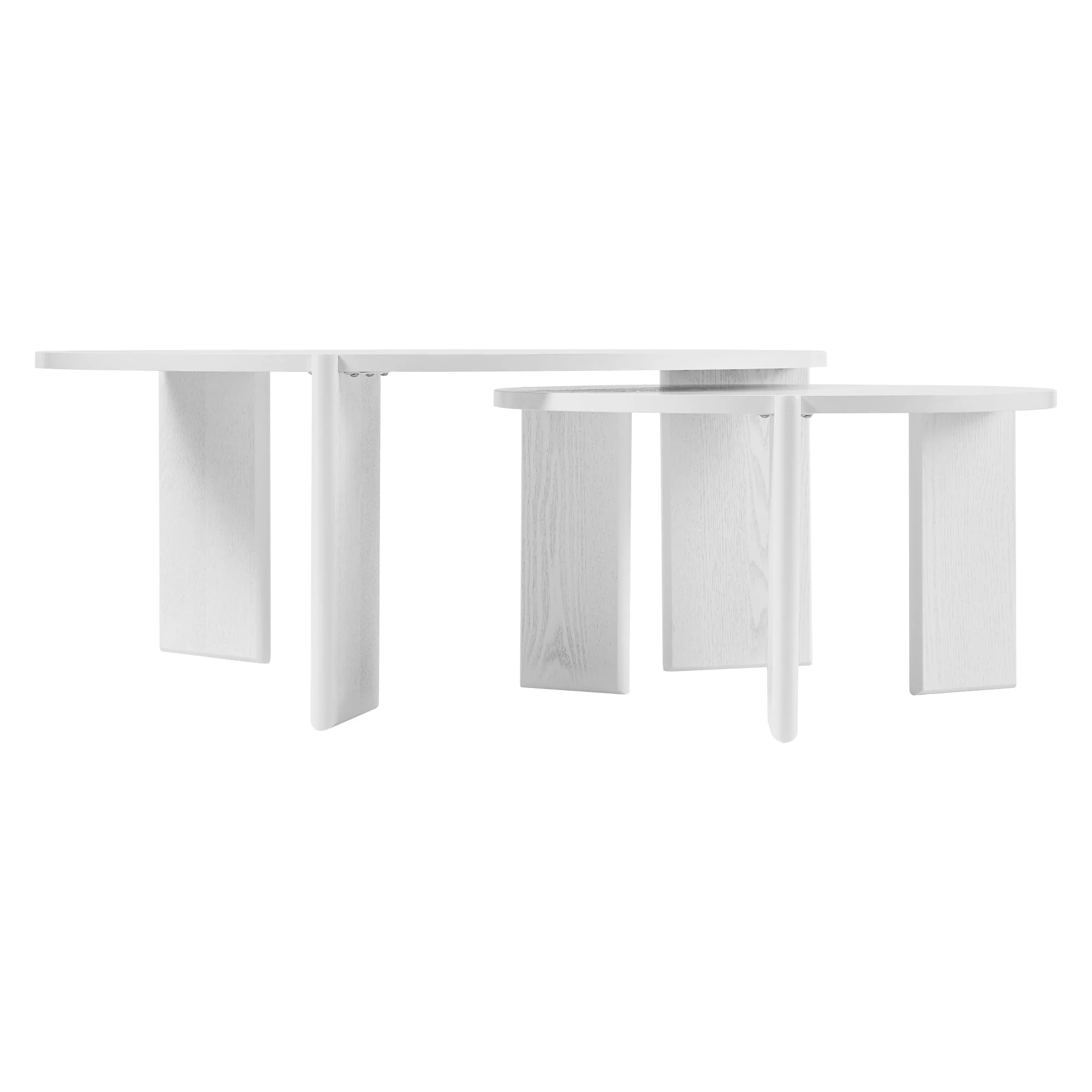 Taupo Coffee Tables Set of 2 Straight Legs White - Image 12