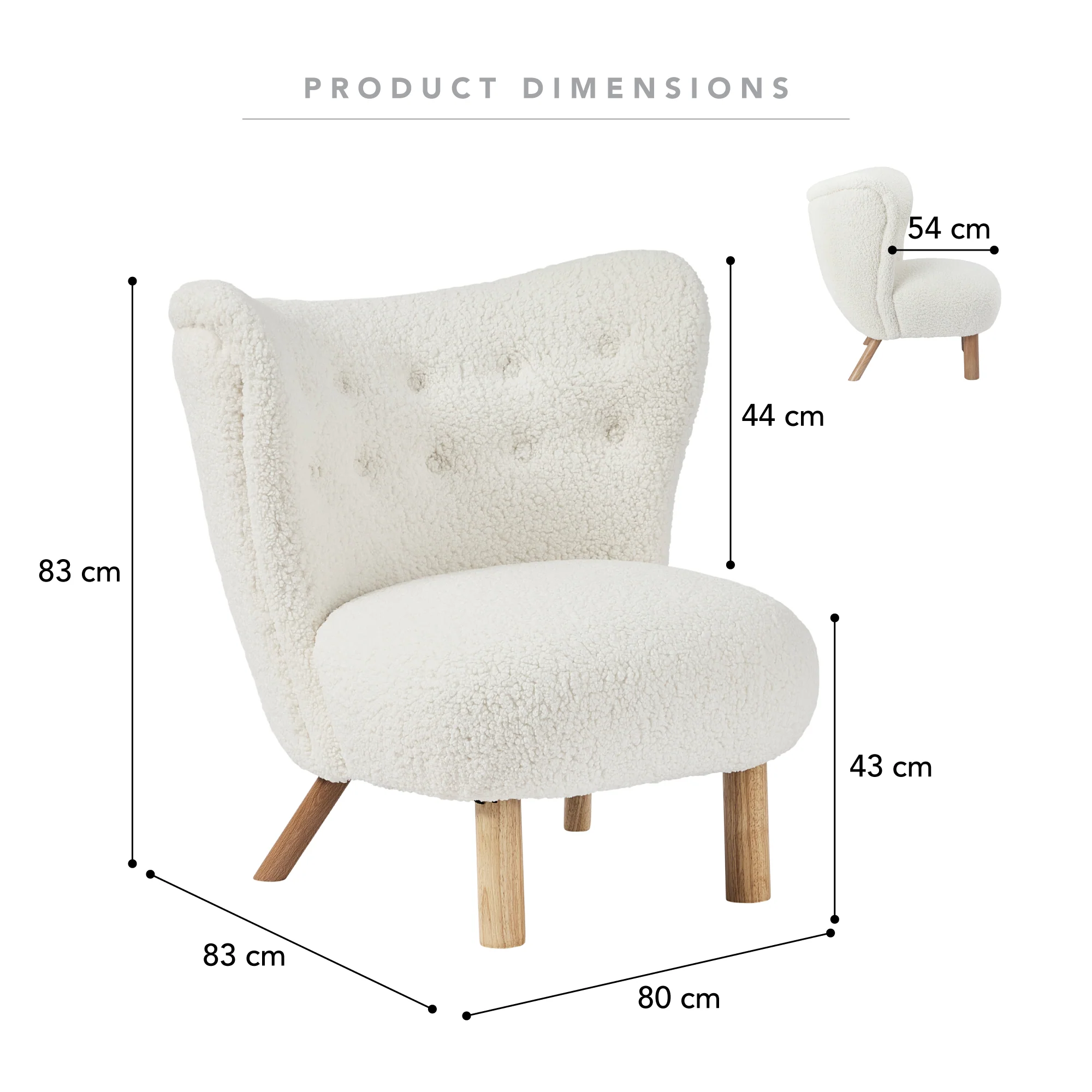 Teddy Accent Chair Cream - Image 3