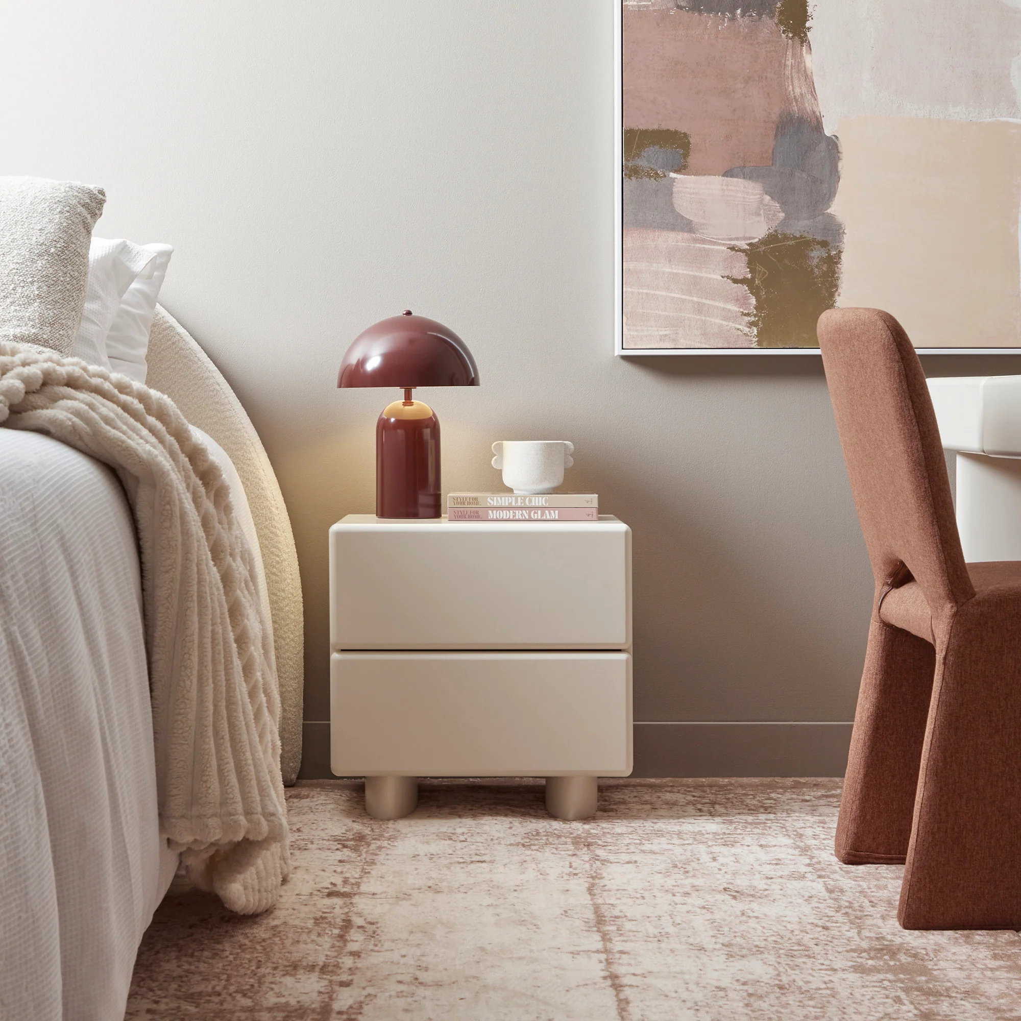 Tillie Bedside Table Off-White - Image 4