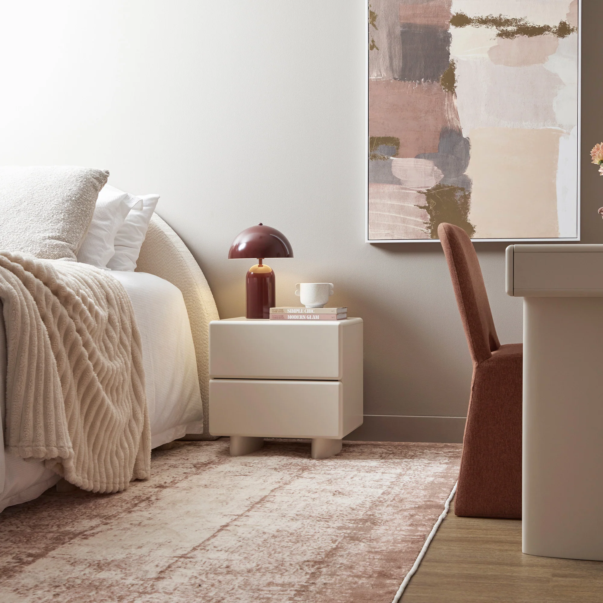 Tillie Bedside Table Off-White - Image 8