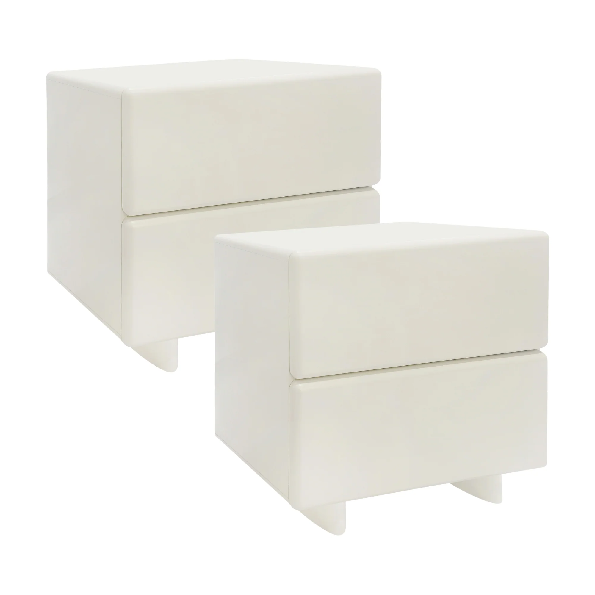 Tillie Bedside Table Off-White (Set of 2)