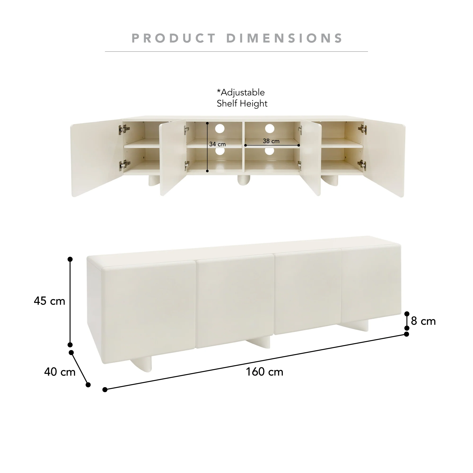 Tillie Entertainment Unit Off-White (160cm) - Image 3