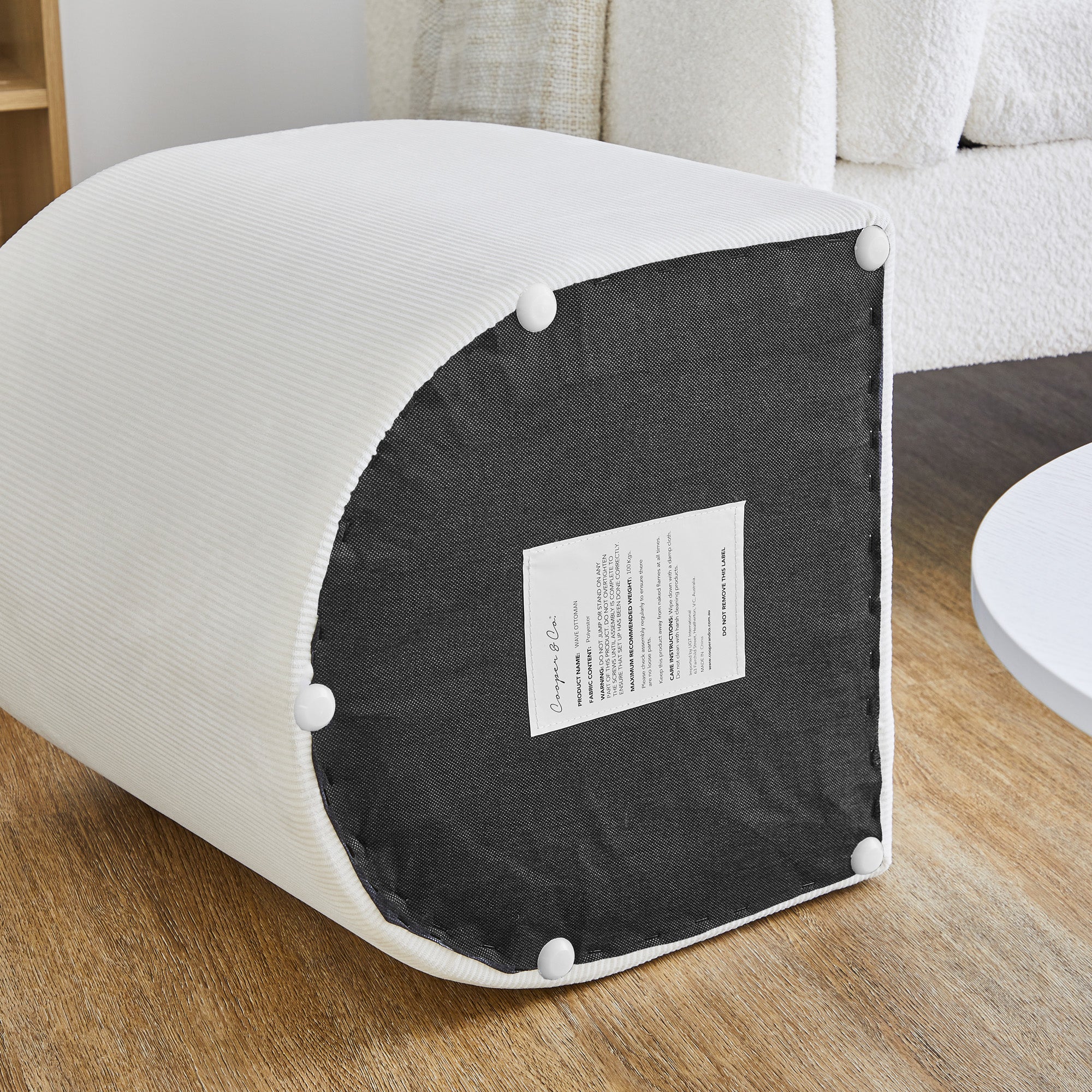 Wave Ottoman Cream - Image 8