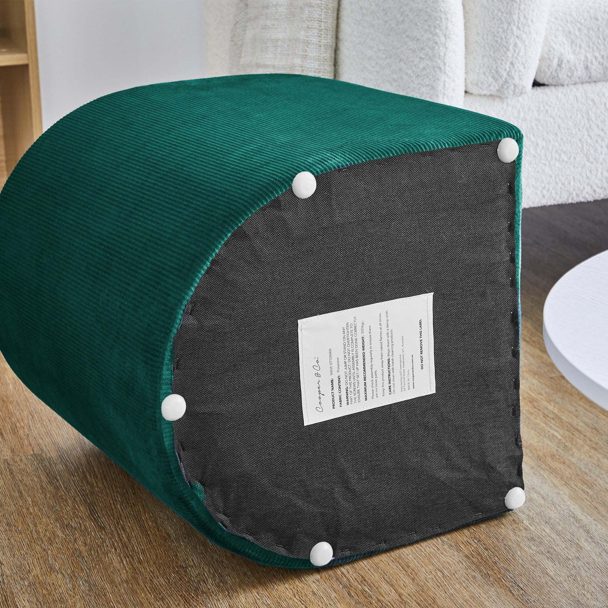 Wave Ottoman Green - Image 4