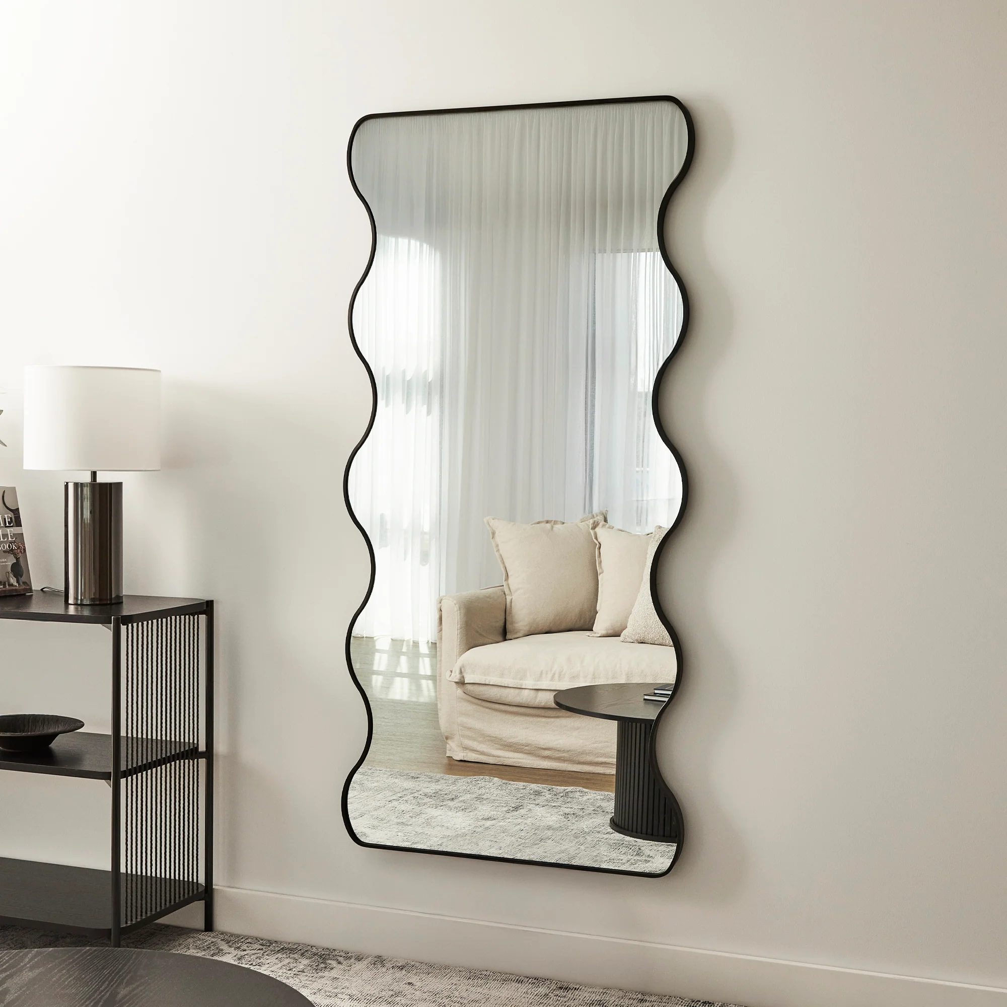 Wavy 165cm Mirror Black - Image 5