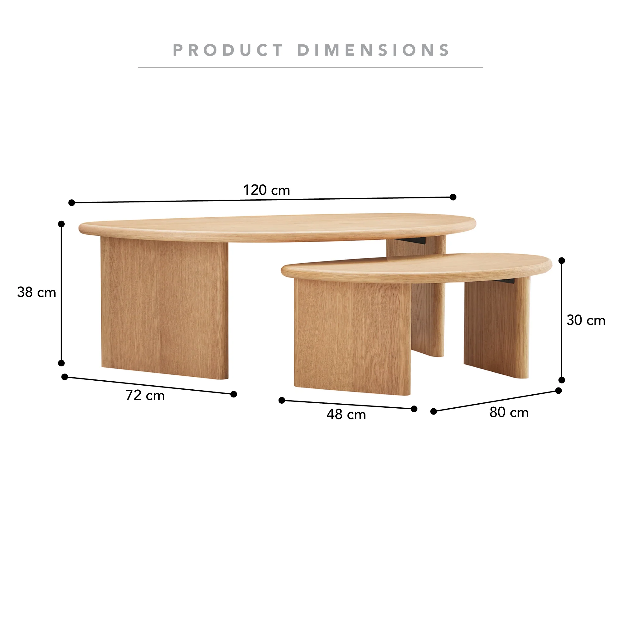 West Nested Coffee Table Oak - Image 3