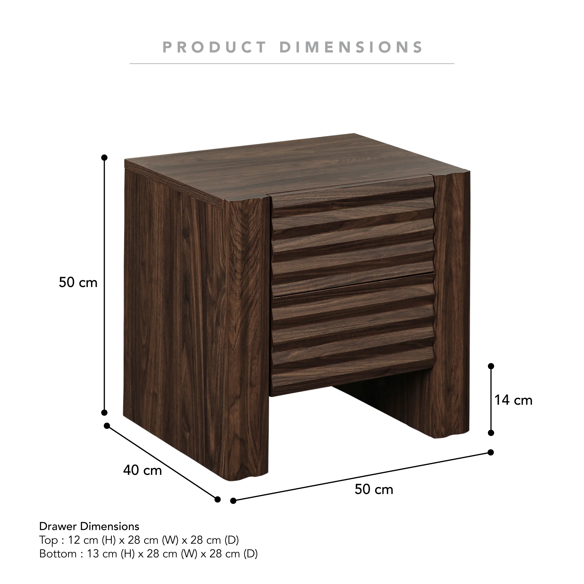 Wilson Bedside Table Walnut - Image 3
