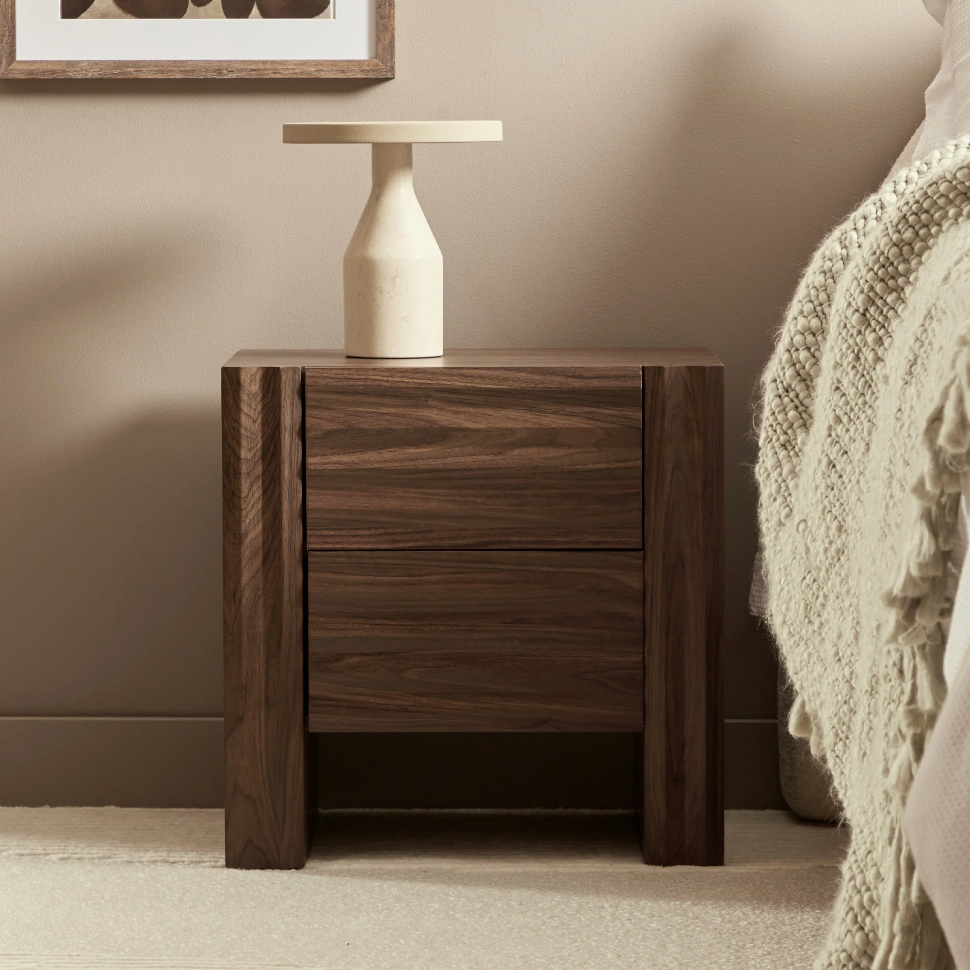 Wilson Bedside Table Walnut - Image 6