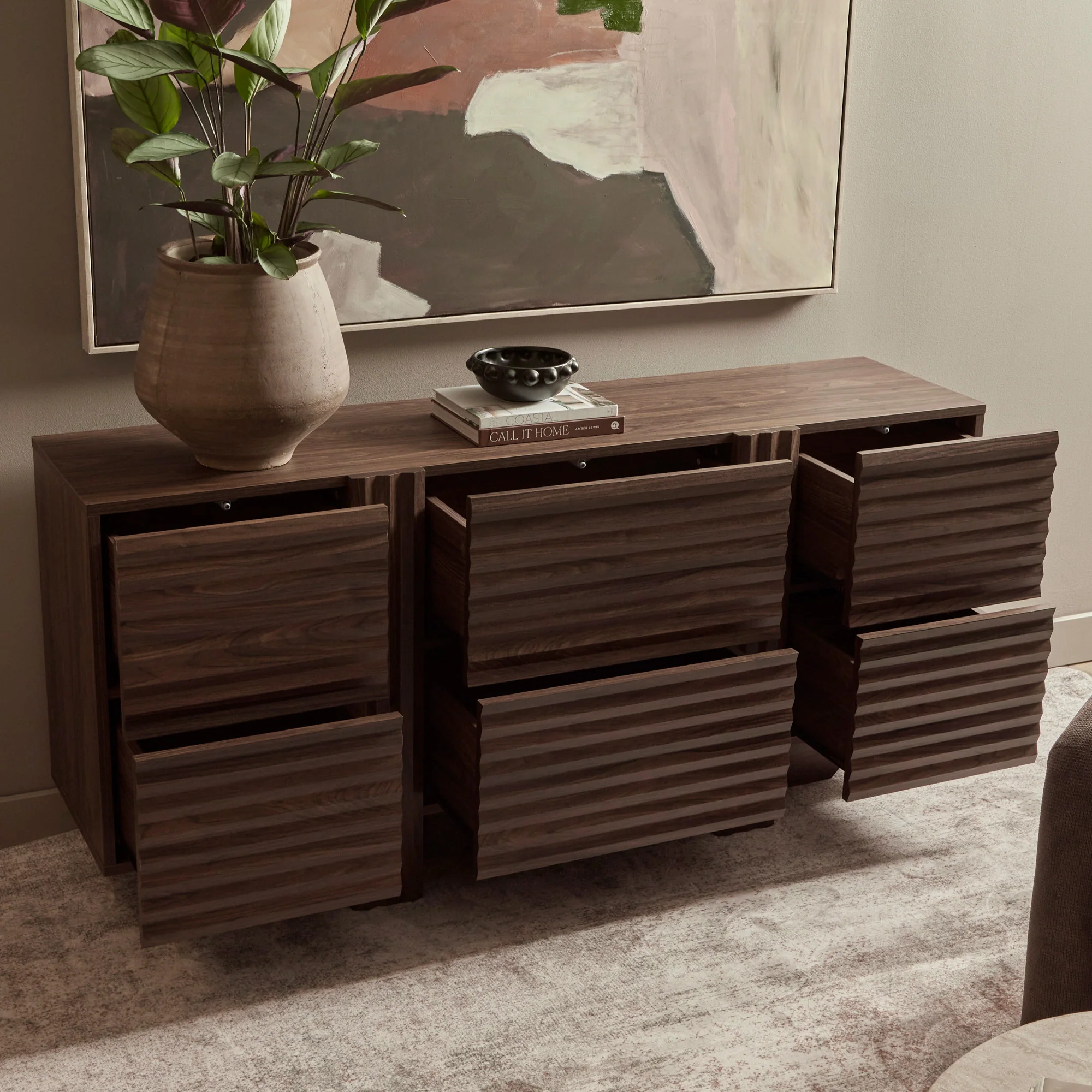 Wilson Chest of 6 Drawers Walnut - Image 8