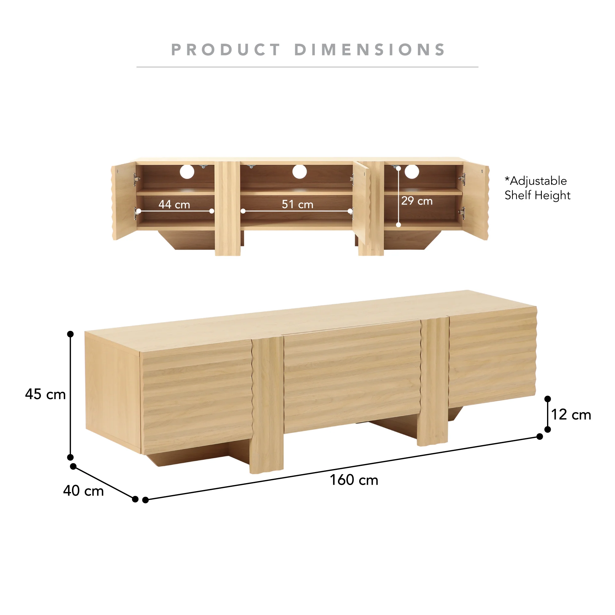 Wilson Entertainment Unit Oak (160cm) - Image 3
