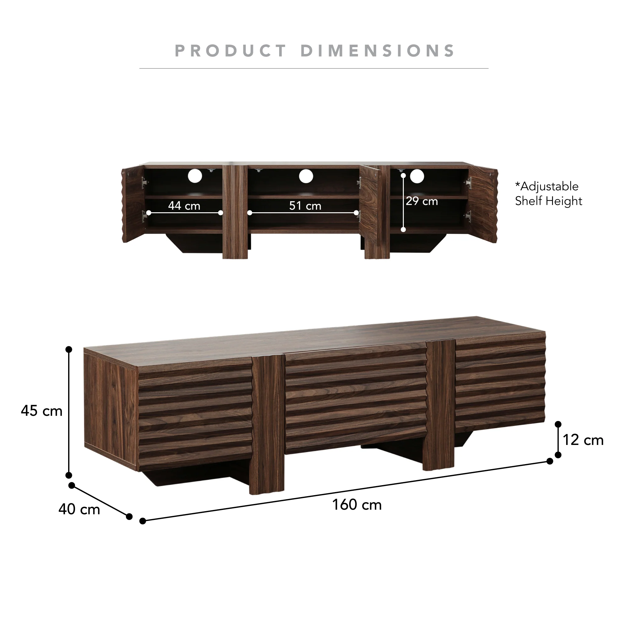 Wilson Entertainment Unit Walnut (160cm) - Image 3