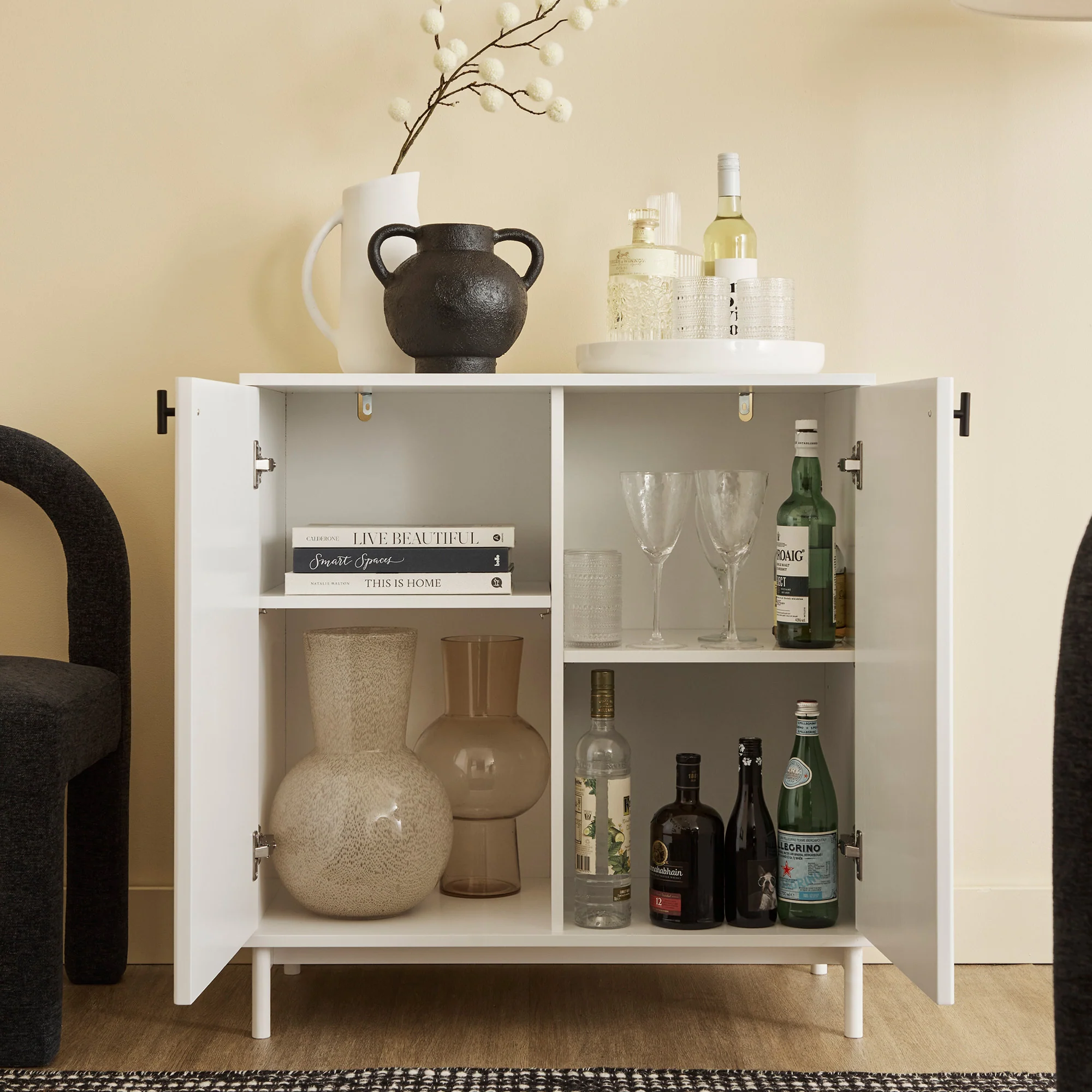 Winnie Ripple 2 Door Cabinet White - Image 5